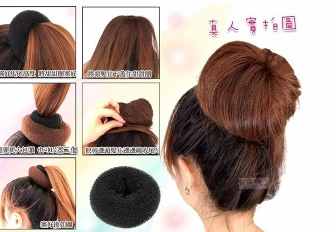 CareforYou Elastico in spugna a ciambella per chignon, confezione da 2 pezzi, taglie per bambini S e M
