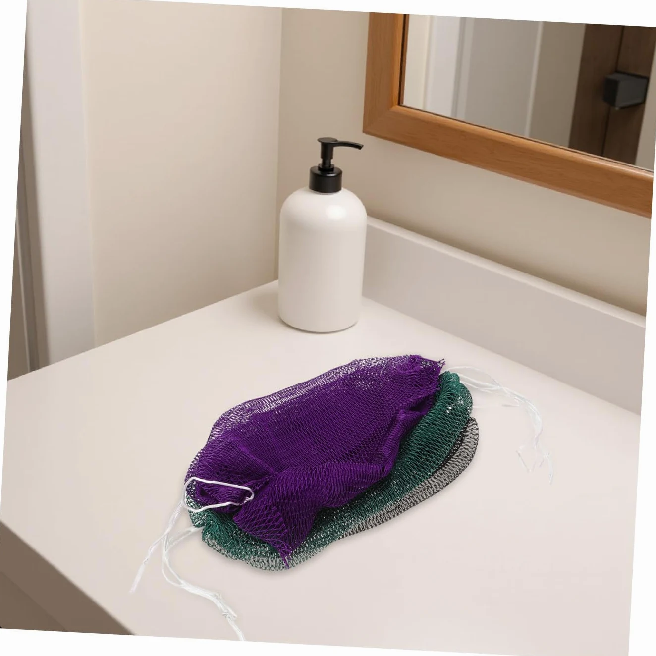 UPKOCH Spugna da bagno africana da 3 pezzi: spugna da bagno a rete lunga africana, esfoliante, scrub per il corpo, scrub per la schiena, levigante per la pelle, per uso quotidiano