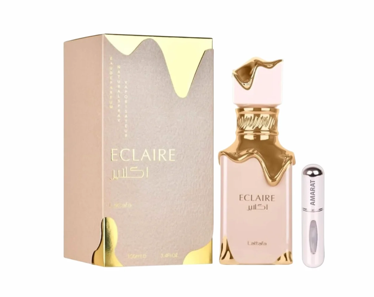 Profumo Eclaire 100 ml, profumo arabo da donna a lunga durata, Eau da Parfum importato da Dubai, include atomizzatore ricaricabile 5 ml, fragranza floreale e dolce (Eclaire)