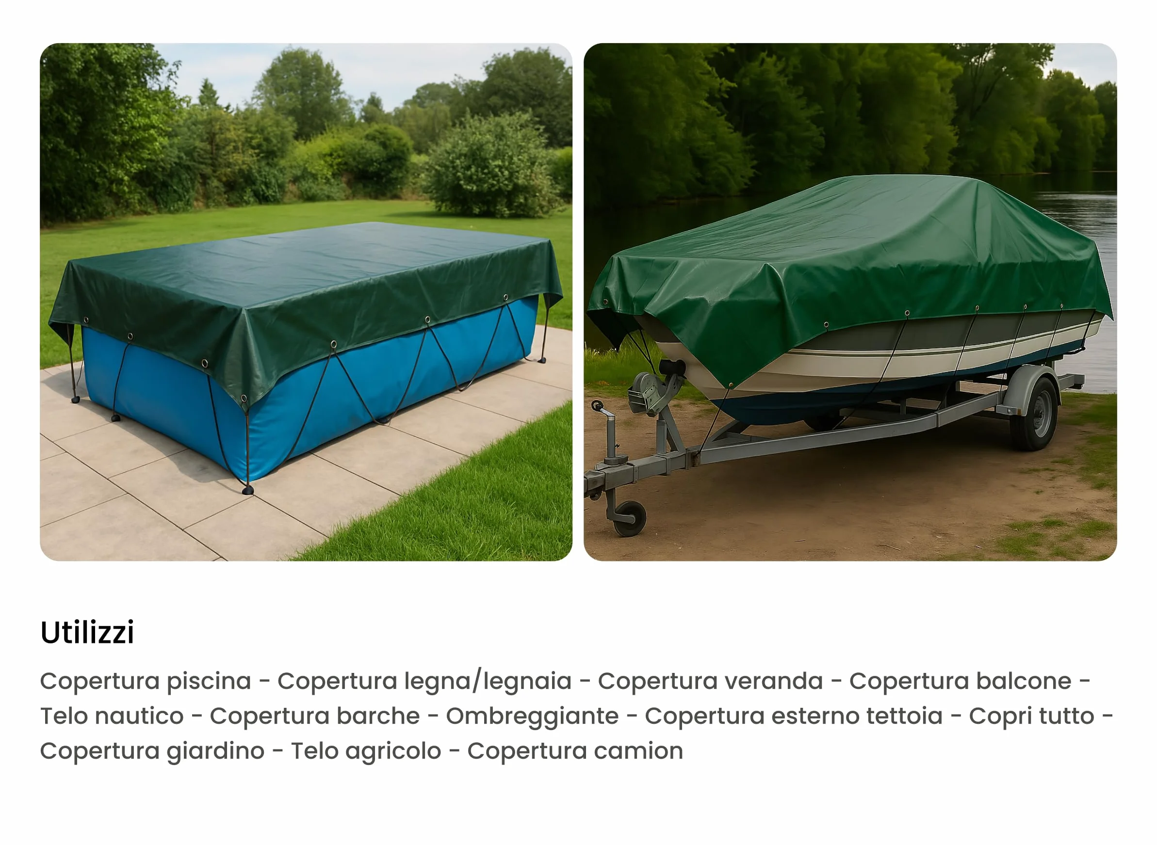 Telo Impermeabile Esterno 3x2 mt Polietilene Rinforzato Antistrappo 180 gr/m² Ombreggiante Oscurante con Occhielli