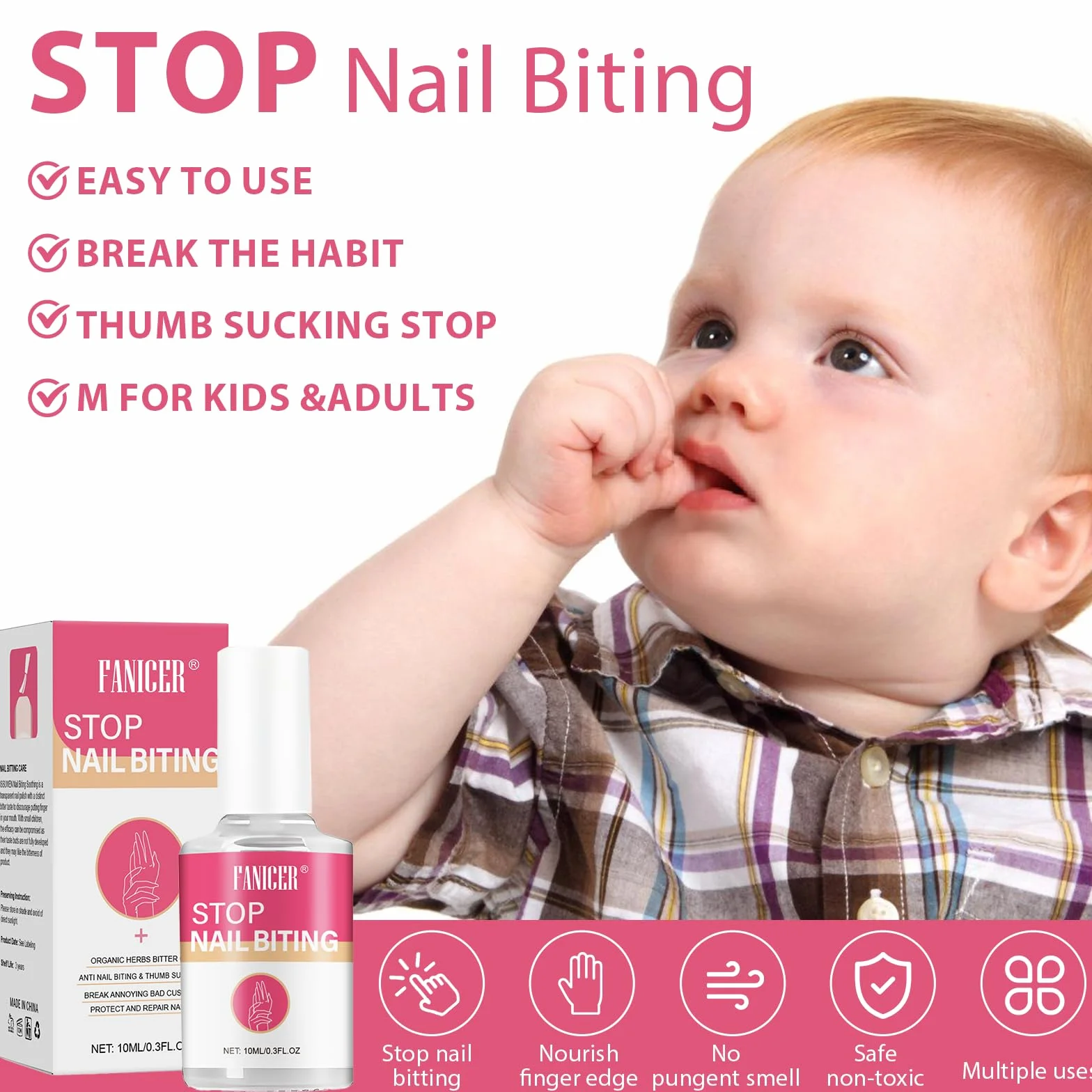 10ml Liquido Stop Per Prevenire La Masticazione, Liquido Anti-Morso, Liquido Per Smettere Di Mangiarsi Le Unghie, Prevenire il Rosicchiamento nei Bambini e negli Adulti, Applicazione Facile