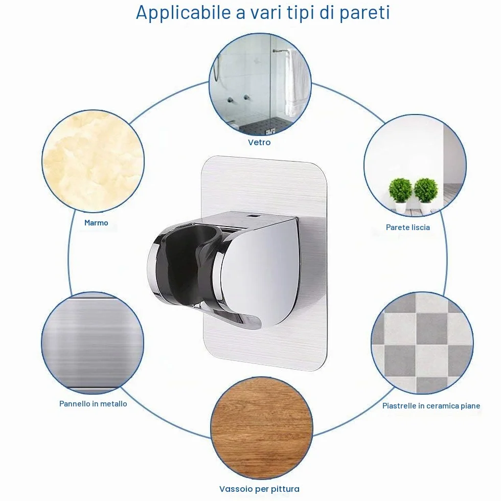3M Staffa Supporto Doccia Regolabile con Angolo Adesivo Montaggio a Parete Impermeabile Soffione Muro Bagno