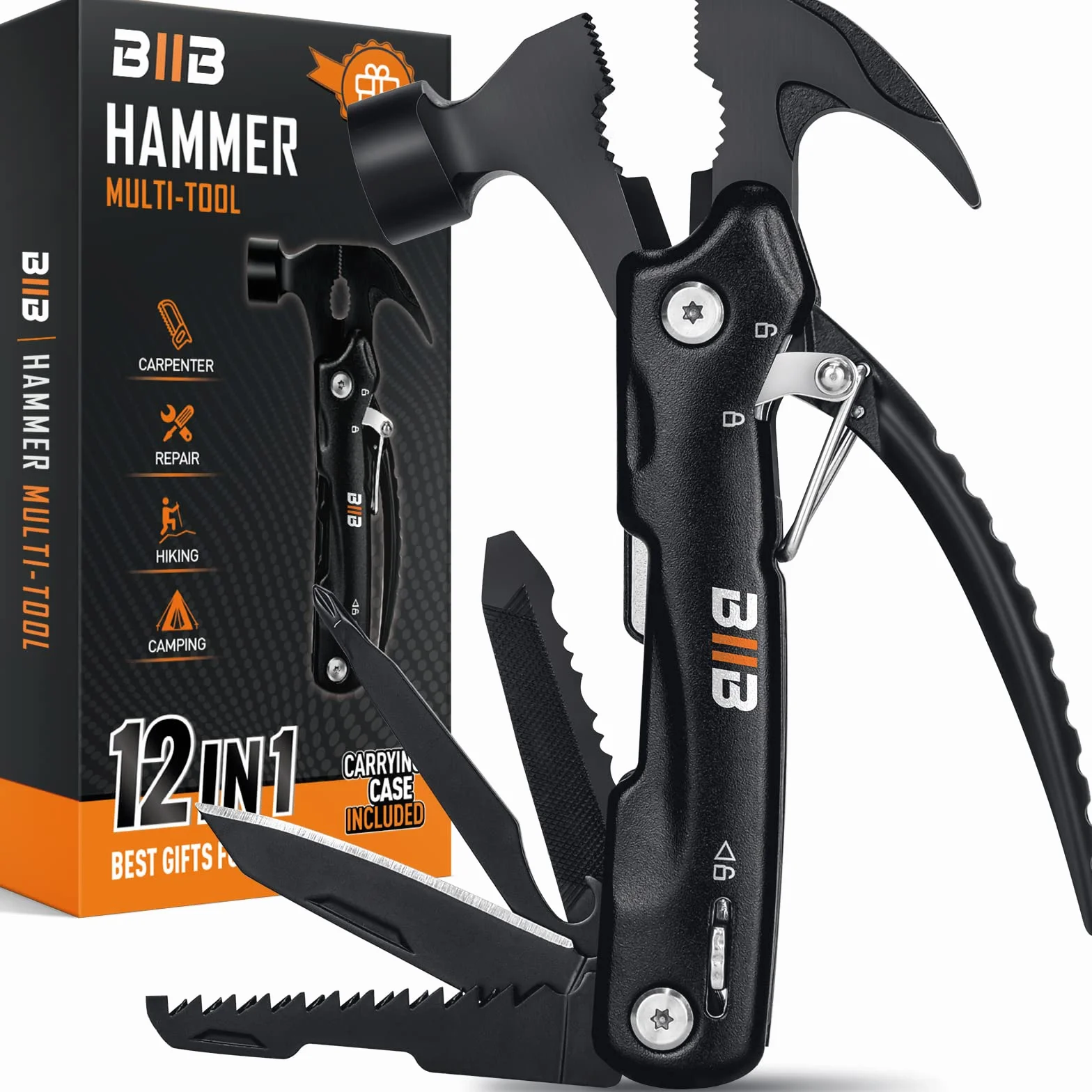 BIIB 12 in 1 Multitool Gadget Utili, Regalo Uomo Compleanno, Attrezzo Multifunzione