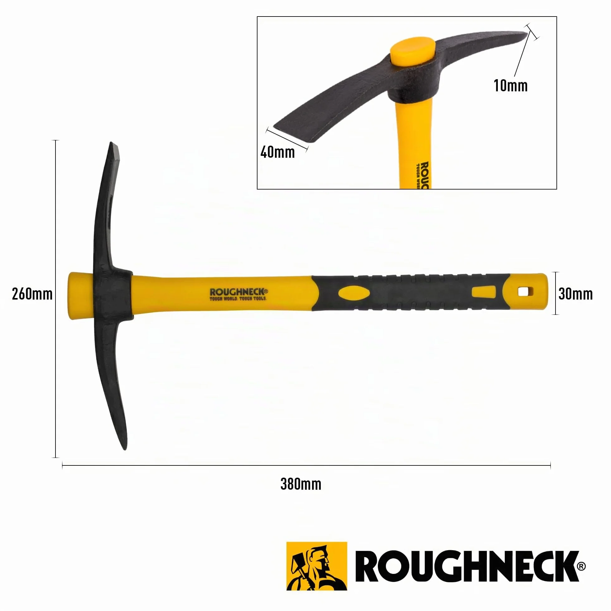 Roughneck 64011 Piccone compatto testa acciaio manico fibra di vetro