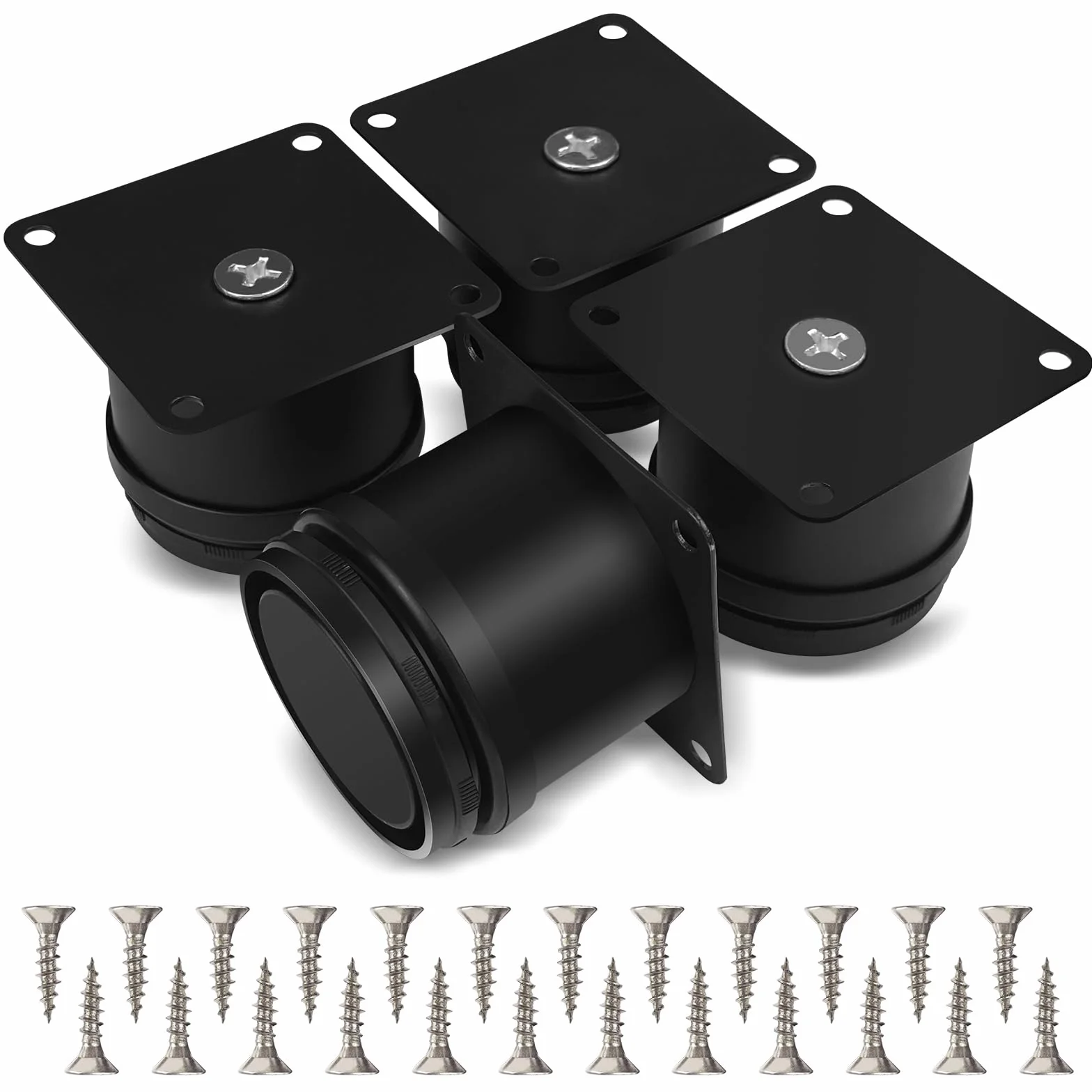 Piedini per Mobili 50mm Regolabili 0-15mm con Viti in Acciaio Inossidabile, 4 Pezzi