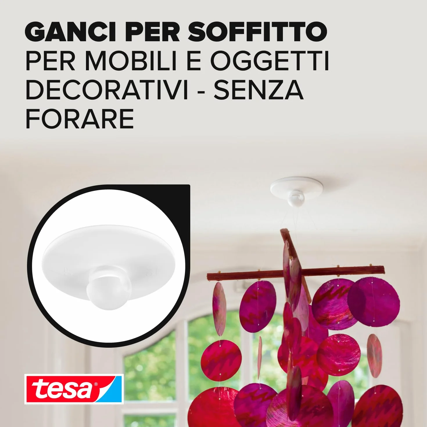tesa Gancio A Soffitto Bianco 13 x 120 x 140 mm
