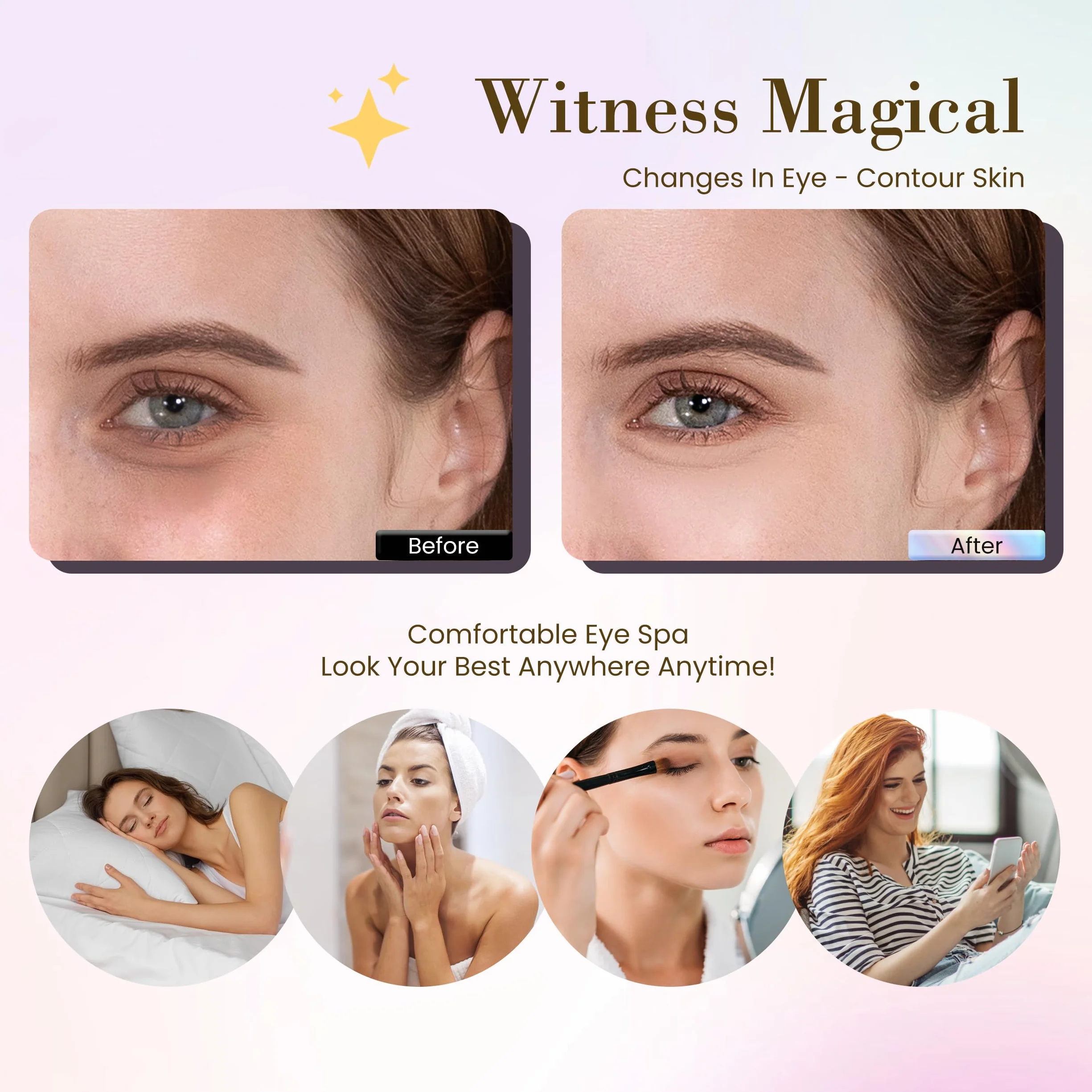 32 paia di cerotti oculari idratanti per occhiaie scure, cuscinetti anti-rughe, 32 set di gel viso per la cura dei viaggi (Oro 24 carati, blu, rosa, verde)