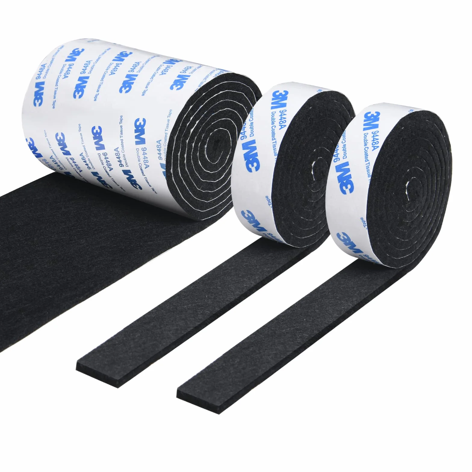 Vicloon Feltro autoadesivo 120 cm, 3 rotoli, antiderapant, protegge mobili e pavimenti in legno, nero