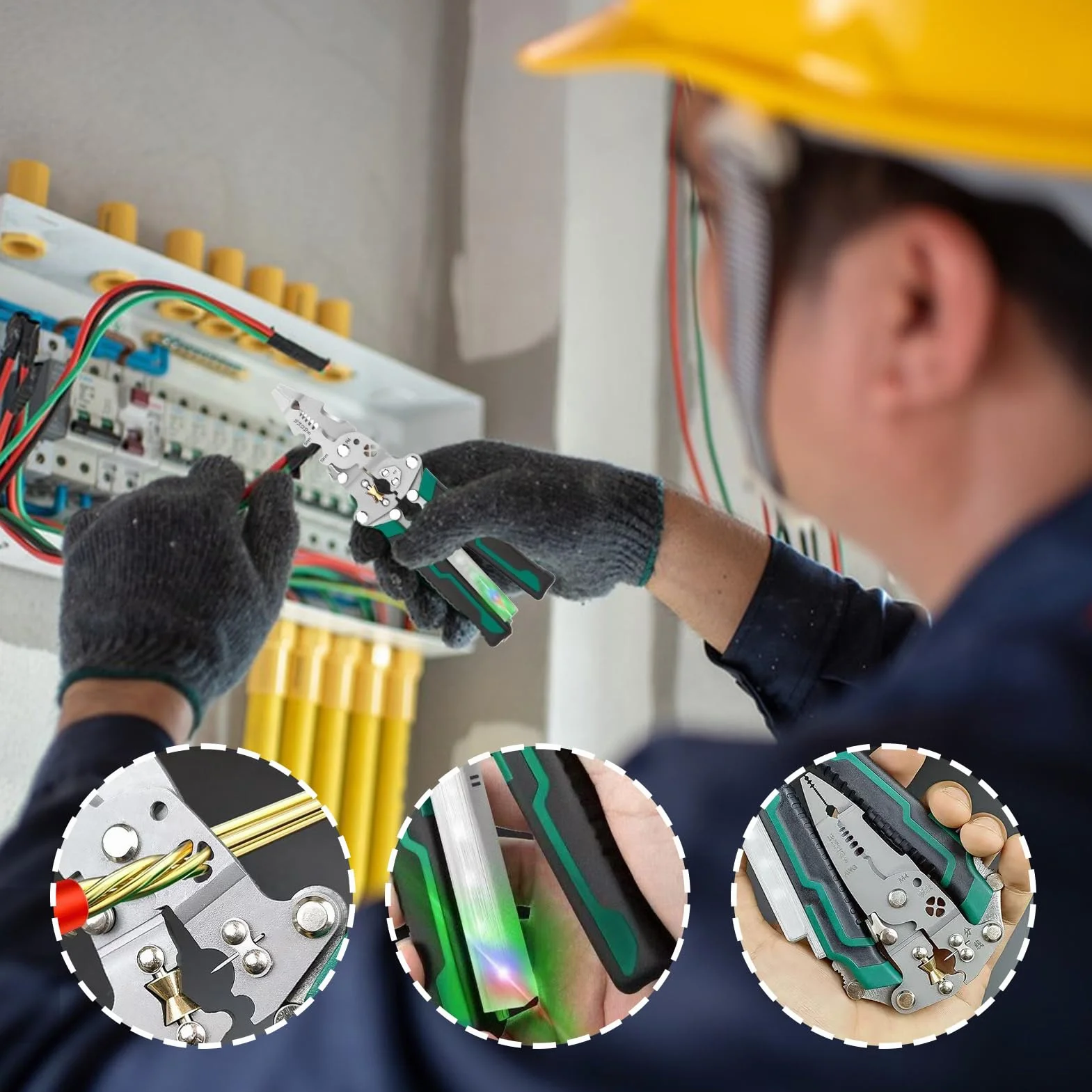 Pinze Multifunzione 8 in 1 con Rilevatore di Tensione, Attrezzo Elettricista per Progetti Elettrici