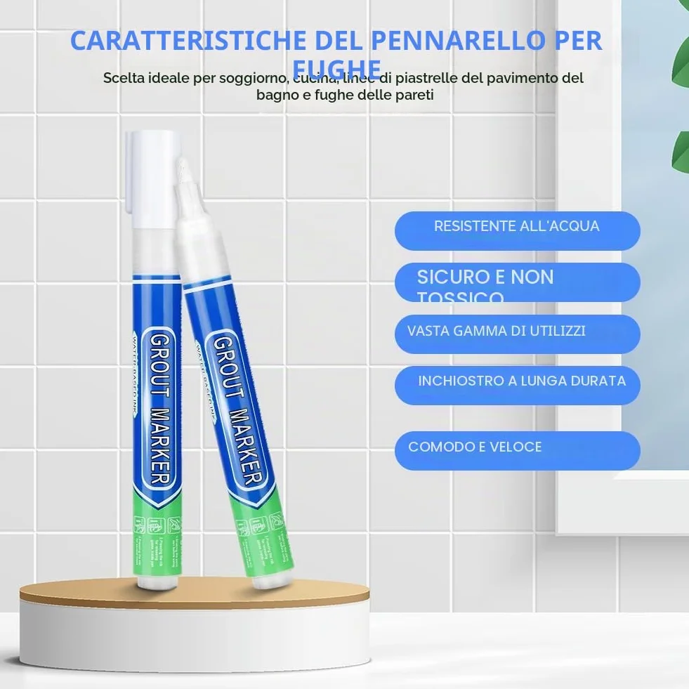 Flintronic Penna per Fughe Piastrelle 10PCS Stucco per Fughe Strette Sbianca e Ripristina Giunti Bagno Cucina Pavimenti Parete
