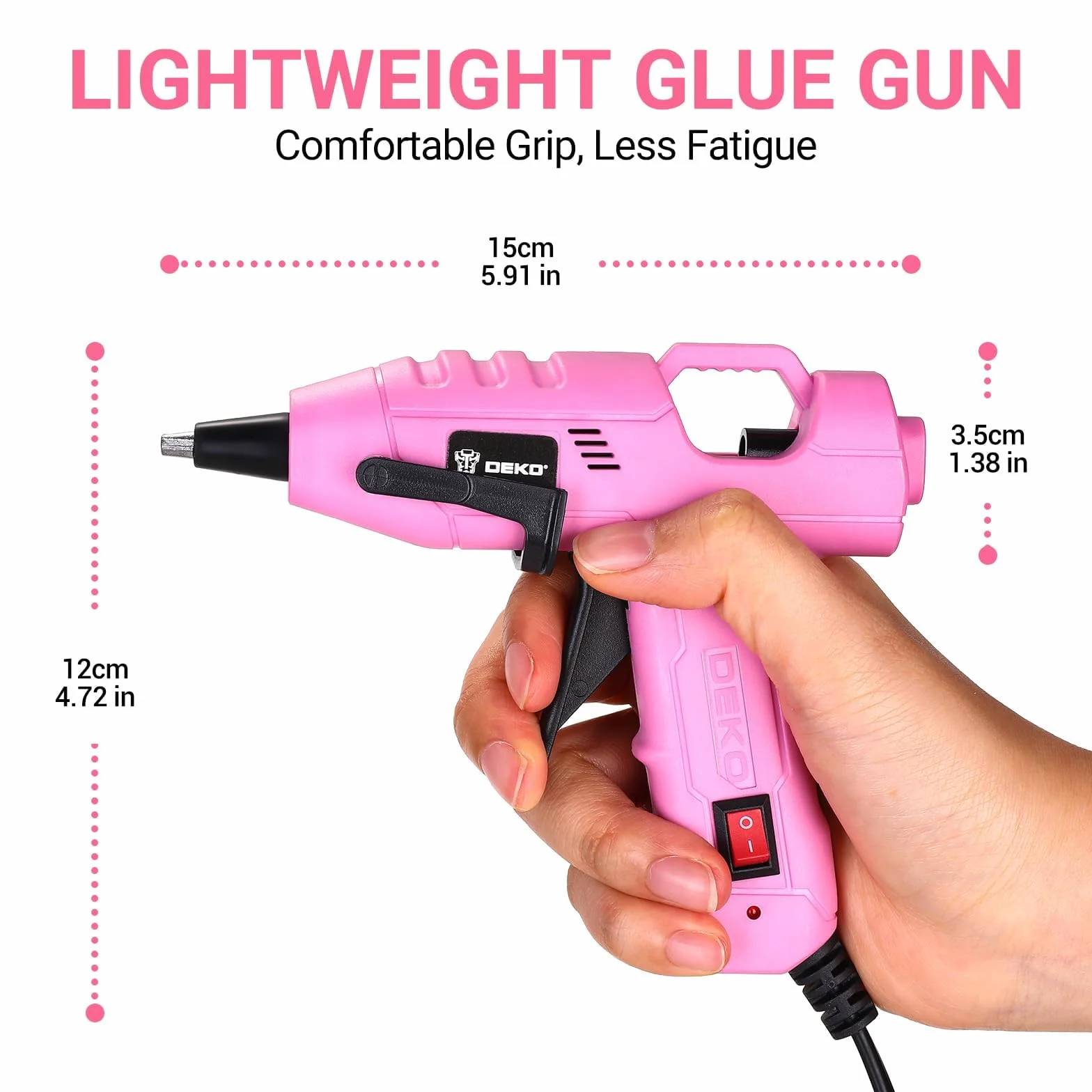 DEKO Pistola per colla calda 20 W mini silicone fai da te 30 pezzi rosa