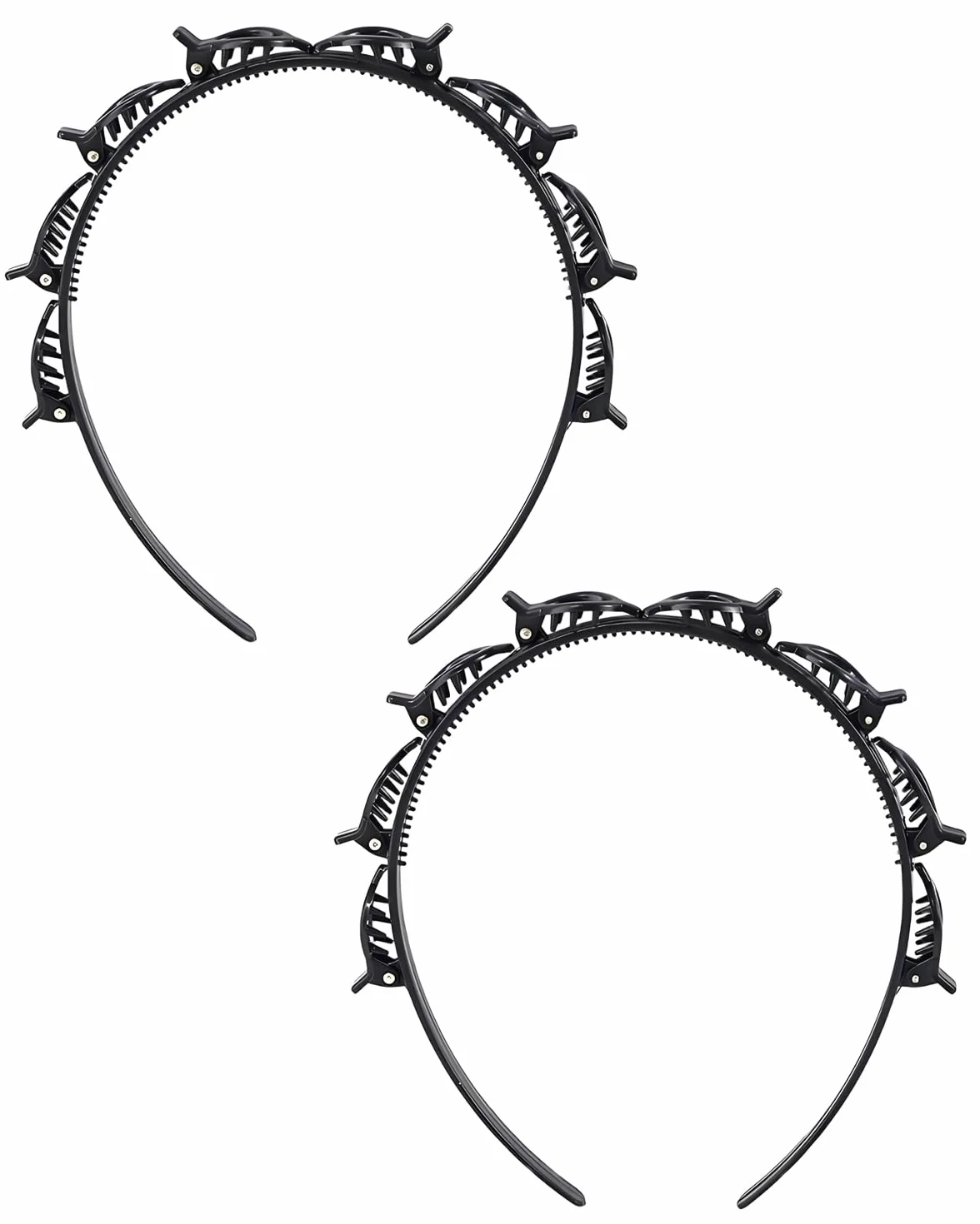 2 pezzi cerchietti per capelli con fermagli,Cerchietti con Clip, fermagli per capelli intrecciati, fermagli capelli, Cerchietto a Forcina