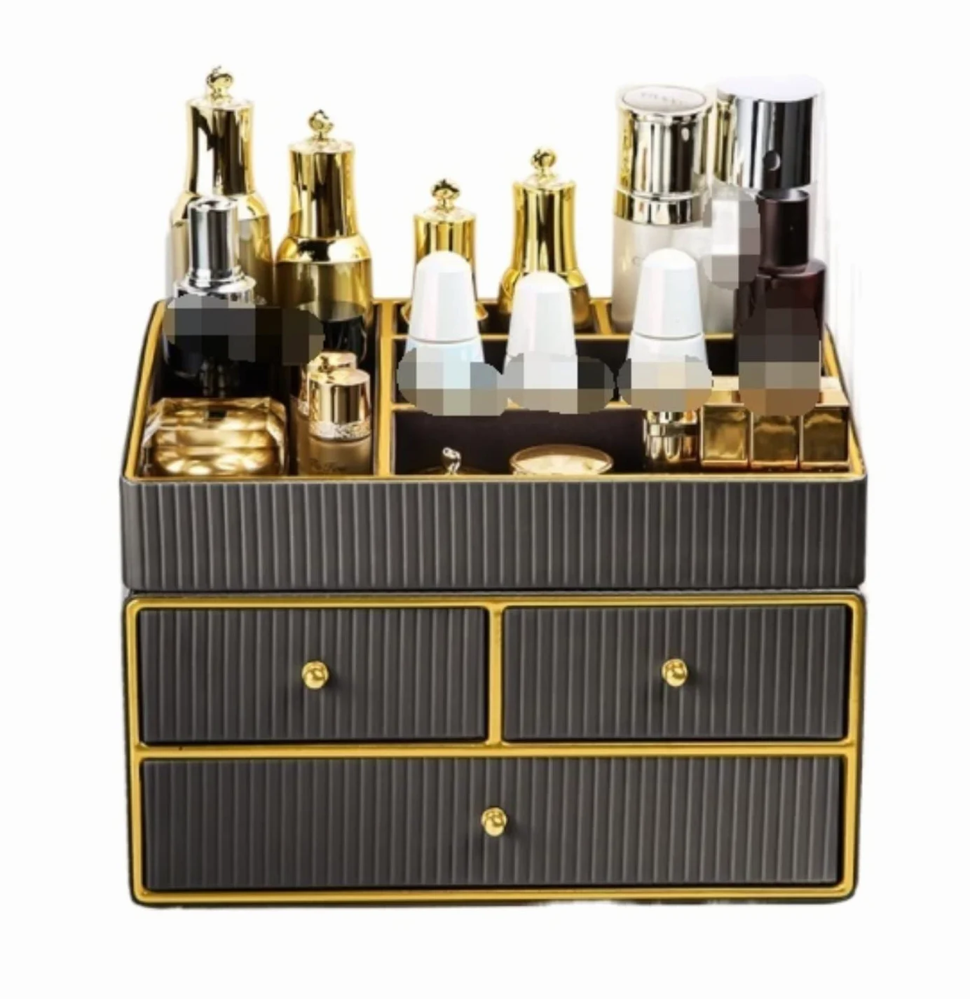 Porta Trucchi,Toeletta Tipo di Cassetto Scatola Portaoggetti per Cosmetici da Scrivania Organizer per Trucchi per Gioielli Ufficio Multistrato Multifunzione(G,23 * 21 * 33cm)
