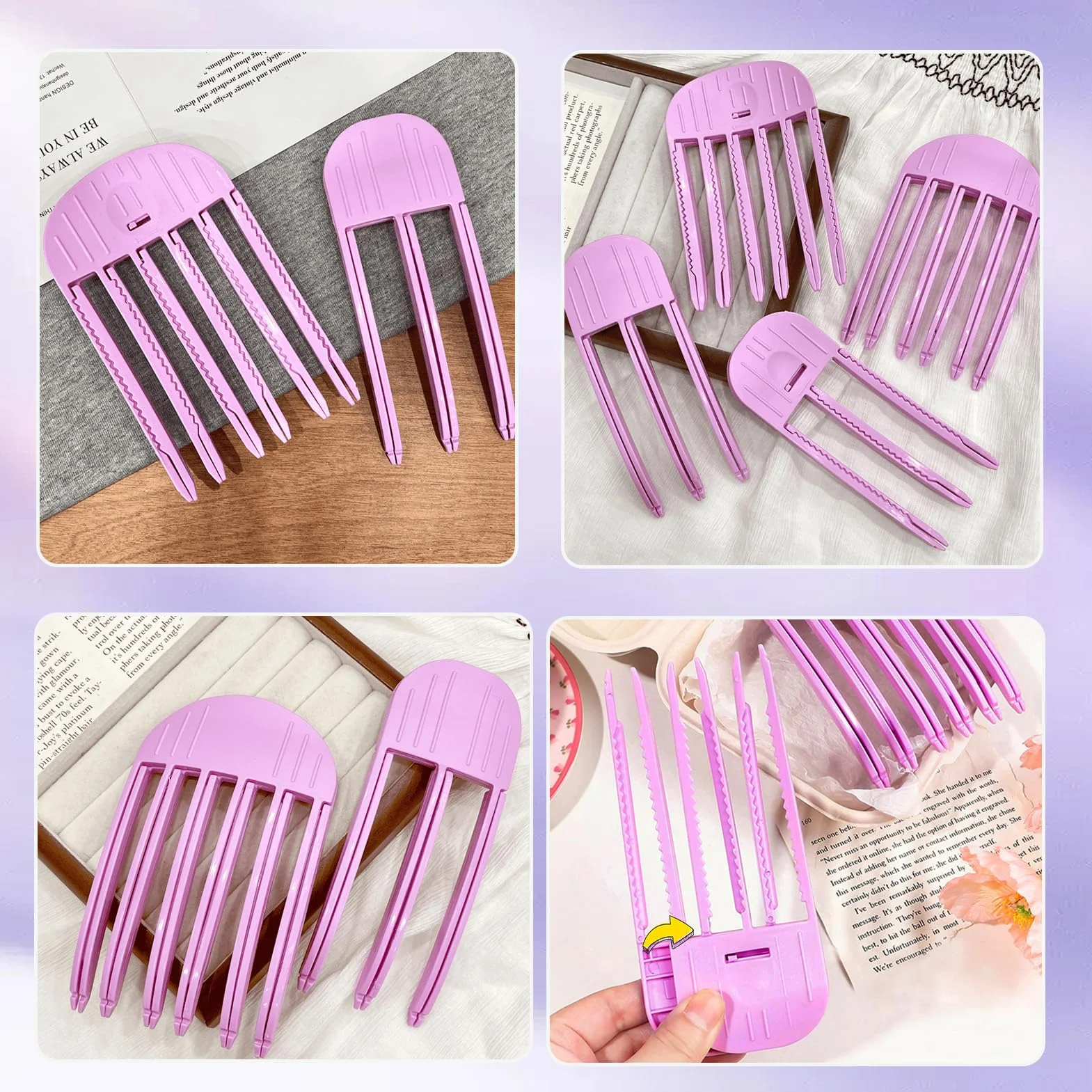 4 Pezzi Fermagli per Capelli Gonfi, Pinza Volume Capelli, Clip Del Volume Della Radice, Fermaglio per Capelli Gonfi, Fermaglio Invisibile Per Radici Volume Dei Capelli Ricci, Styling dei Capelli