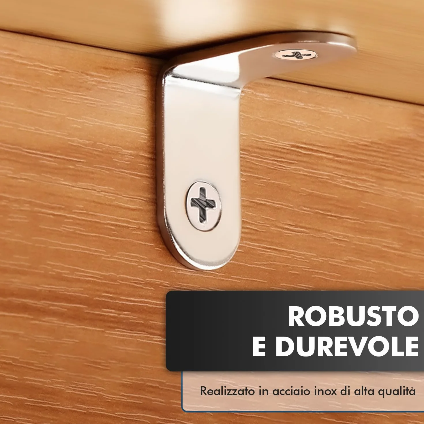 Shinfly Staffe Angolari 40 Pezzi 30 x 30 mm 90° Per Legno Con Viti