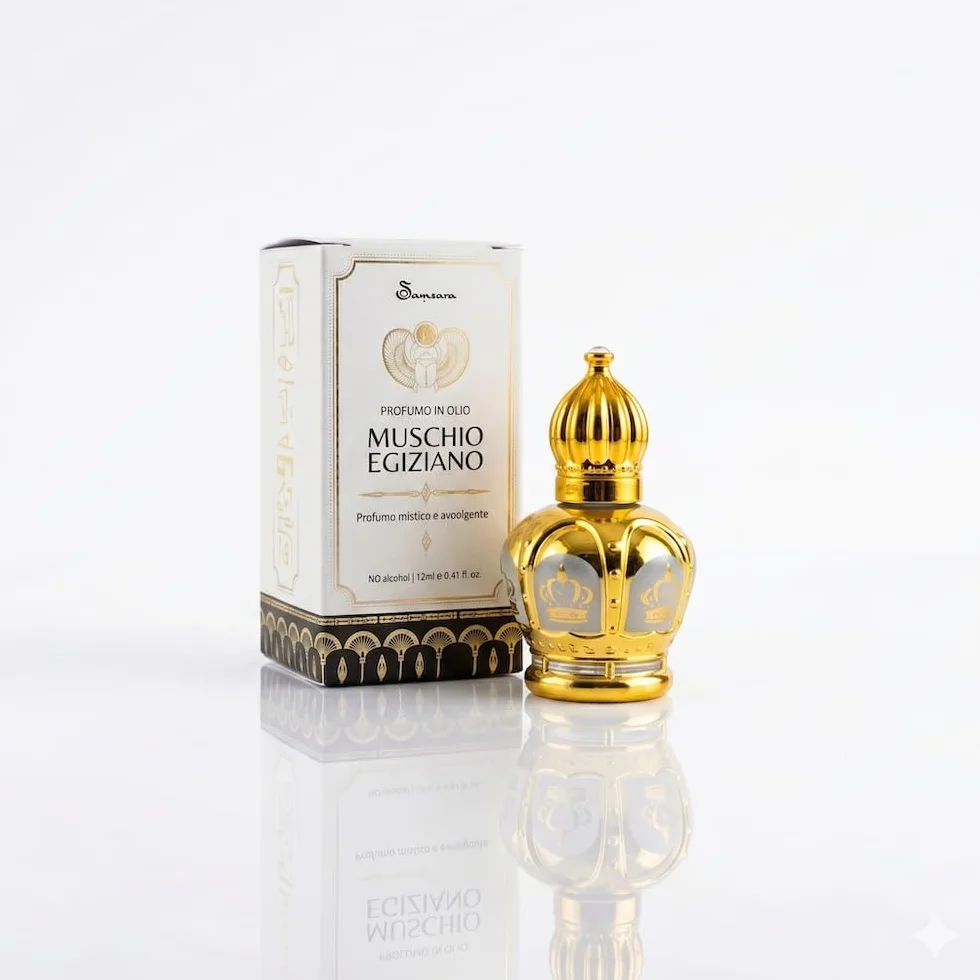 MUSCHIO EGIZIANO by Samsara Profumo Arabo in Olio | Olio Profumato Corpo | 12ml – Formula Concentrata - Senza Alcol - Lunga Durata - Texture Setosa - Assorbimento Rapido - Uso Quotidiano Elegante