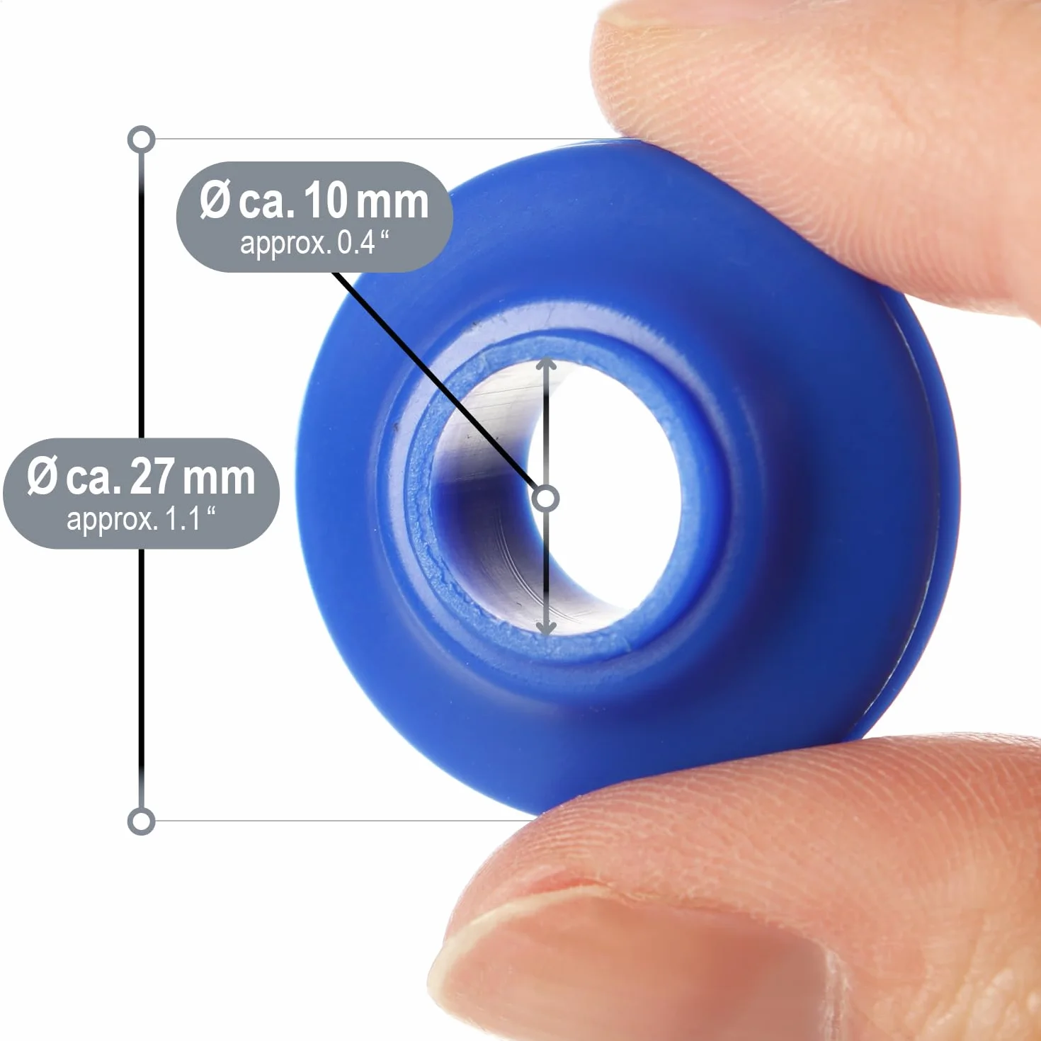 COM-FOUR Occhielli in plastica autosigillanti blu - per teloni, tende e vele da sole