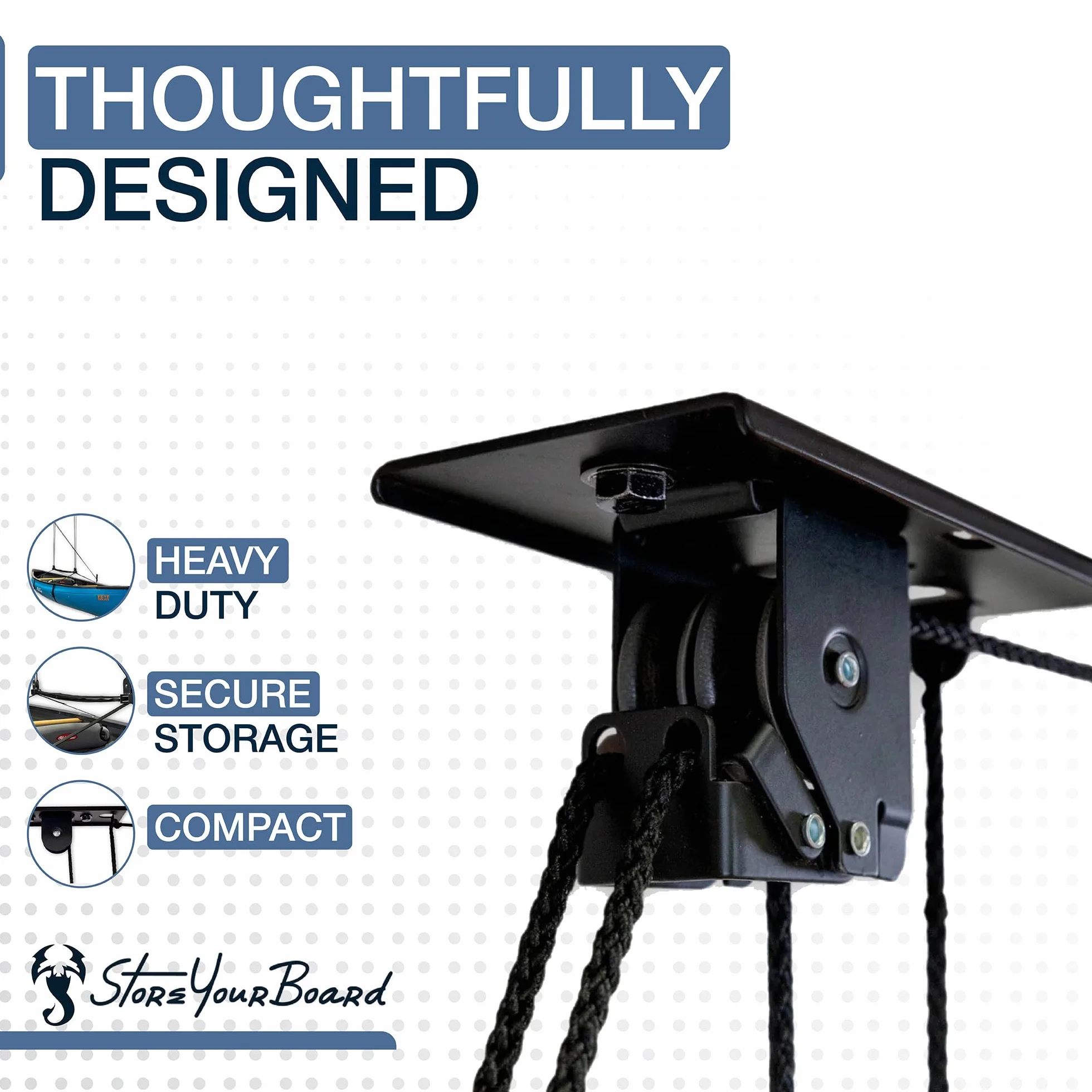 StoreYourBoard Supporto a soffitto per box da carico, sistema di sollevamento per garage 2,4-3 m