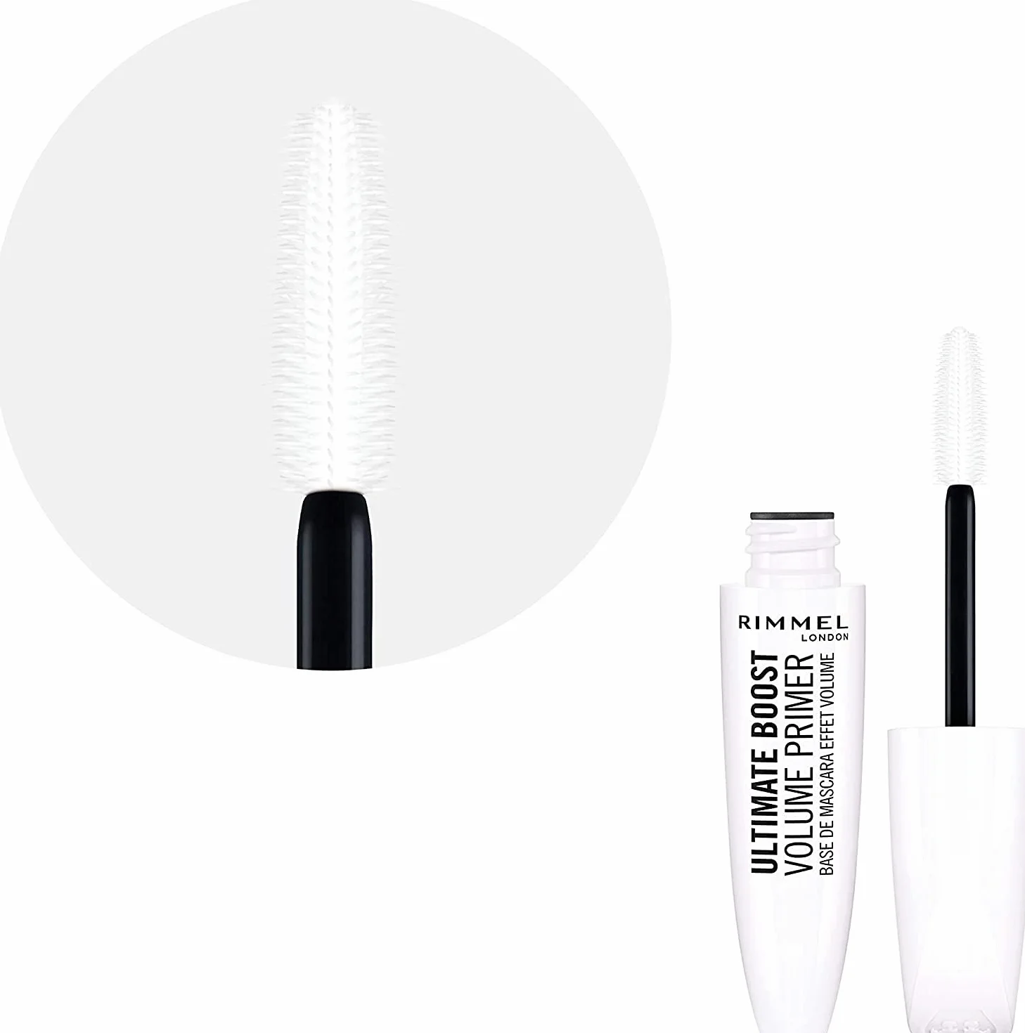 Rimmel London Ultimate Boost Volume Eyelash Primer, Base de Mascara Volumatrice et Hydratante, Blanc
