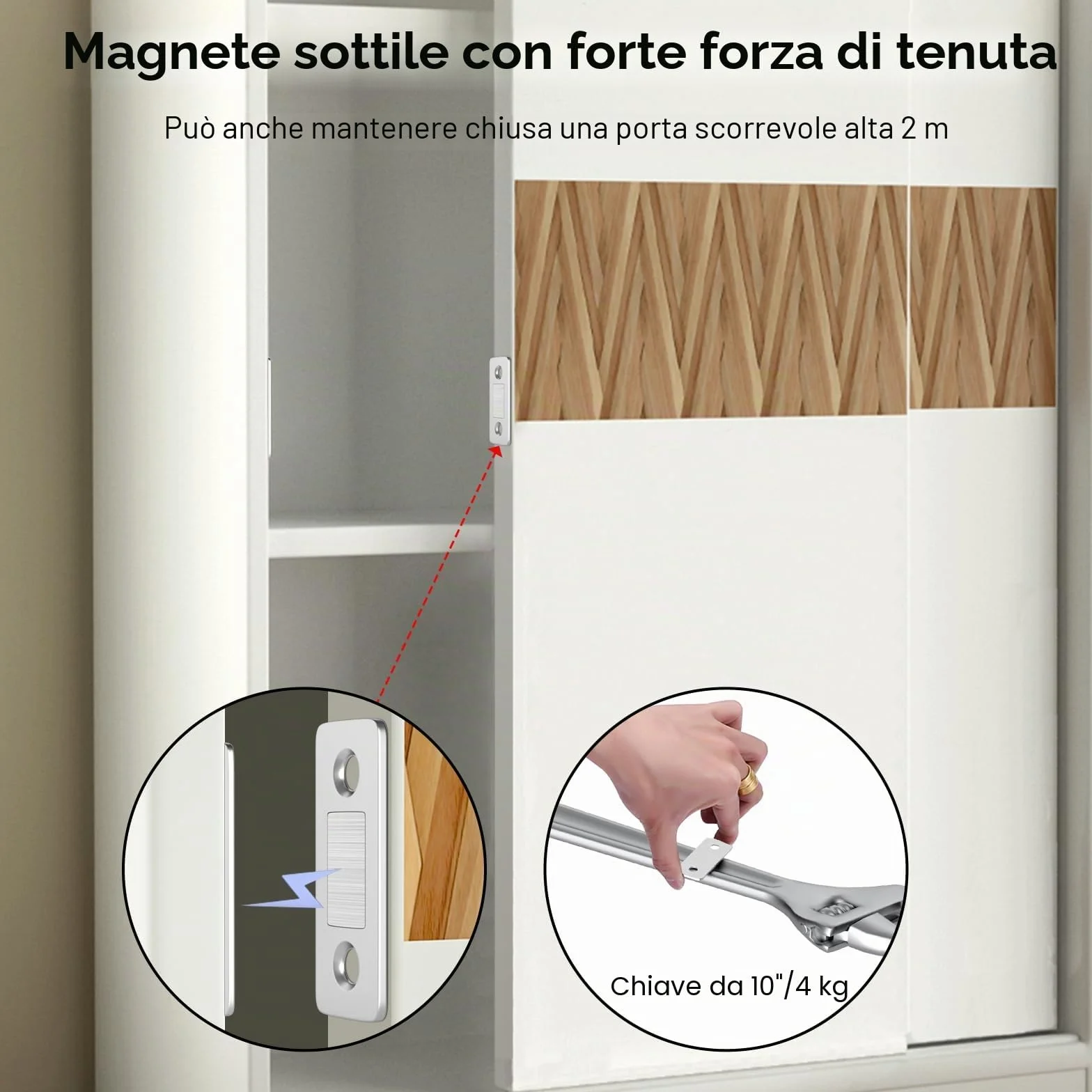 Jiayi 2 Pezzi Chiusura Magnetica Calamite per Mobili Ultra Sottile Chiusura Porta Armadio Cucina