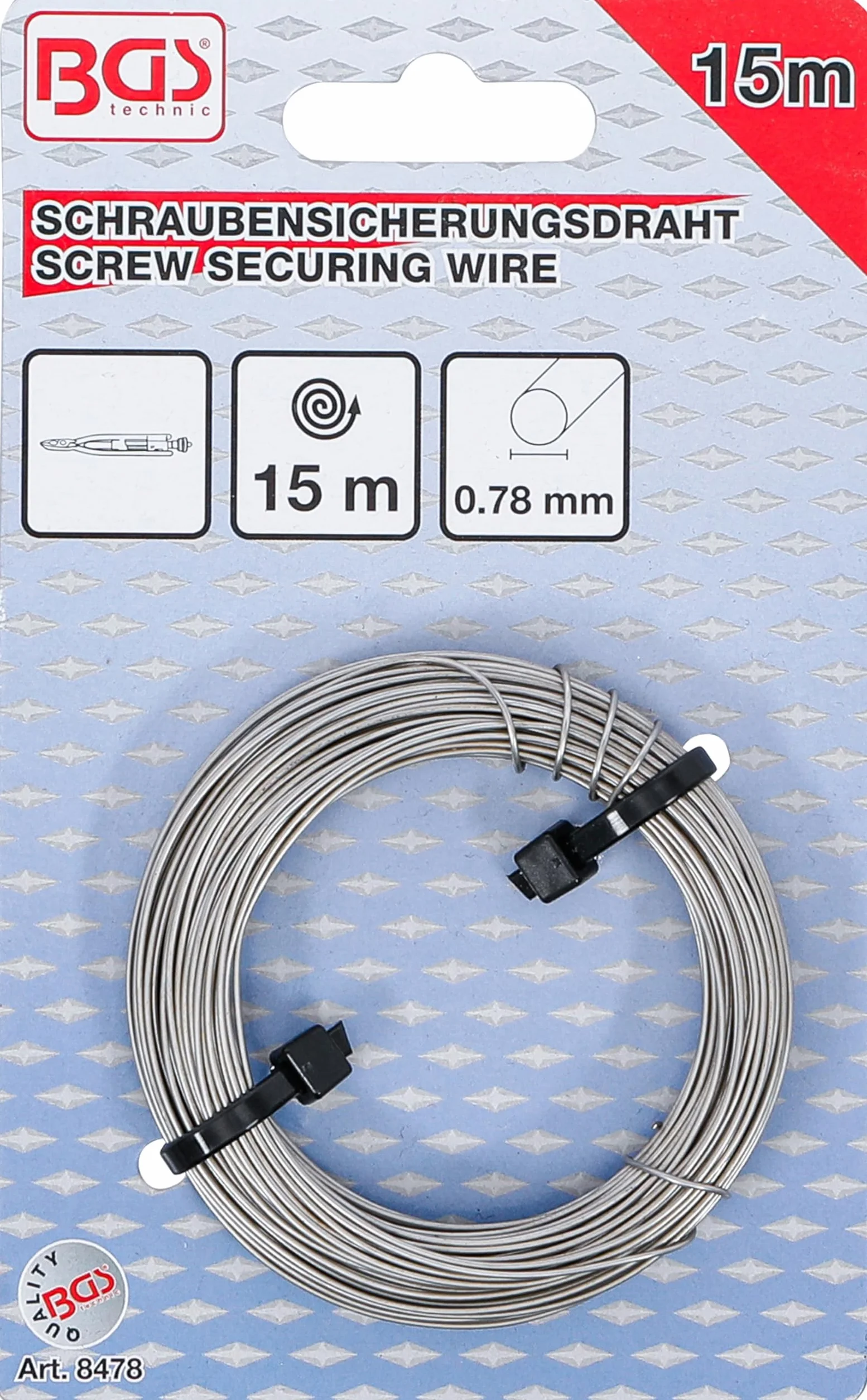 BGS 8478 Filo in acciaio inox per messa in sicurezza viti 15 m