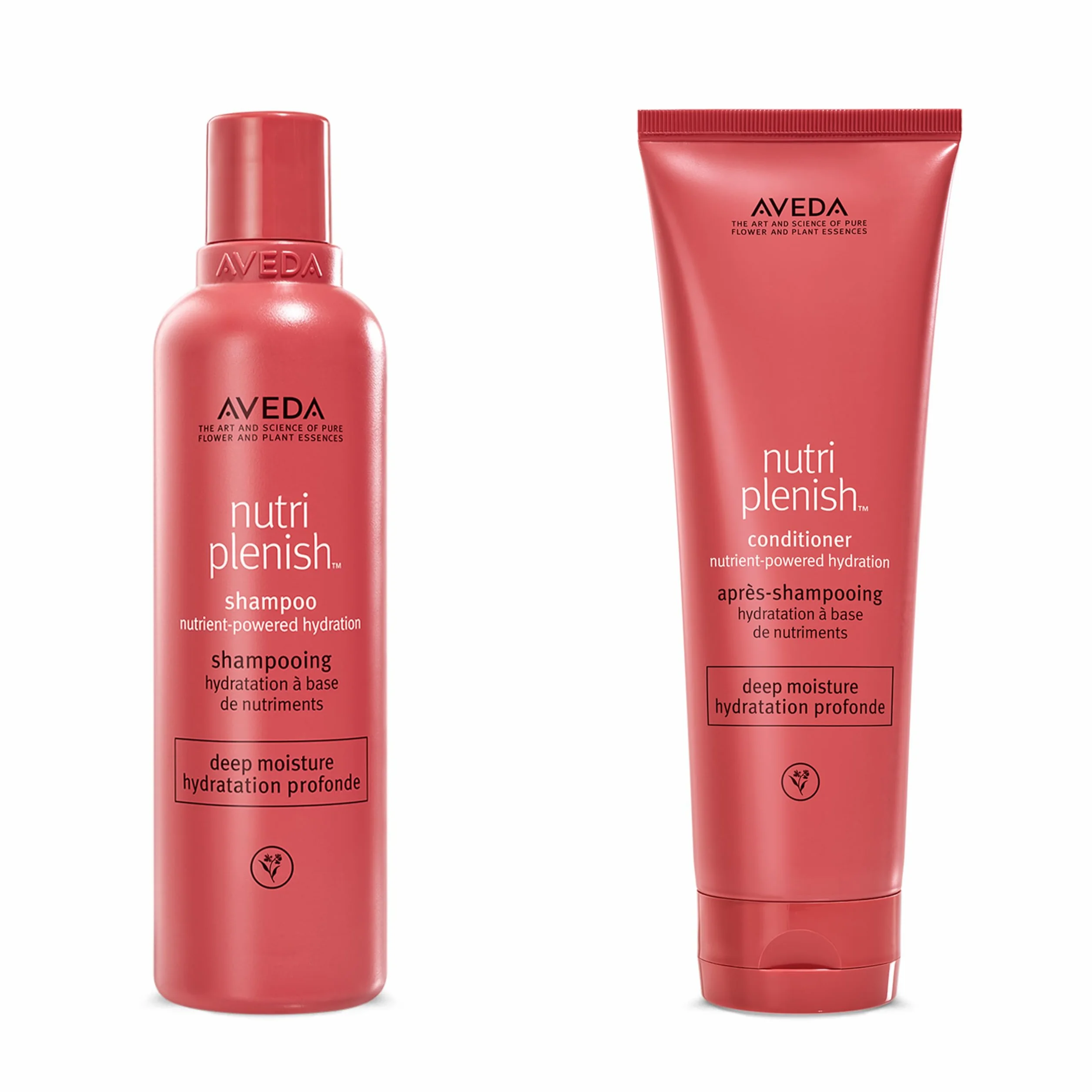 Aveda Nutriplenish Routine: Shampoo Idratazione profonda (250 ml) + Balsamo Idratazione profonda (250 ml) - Olio biologico di melagrana e cocco, burro di mango