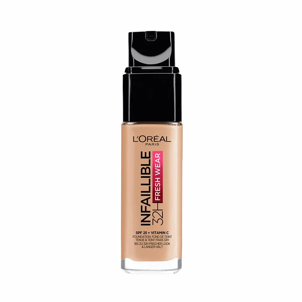 L'Oréal Paris Fondotinta Liquido Infaillible 32H, Coprente a Lunga Tenuta con Protezione Solare SPF25, Formula Waterproof e Idratante, Tonalità: 200 Natural Linen