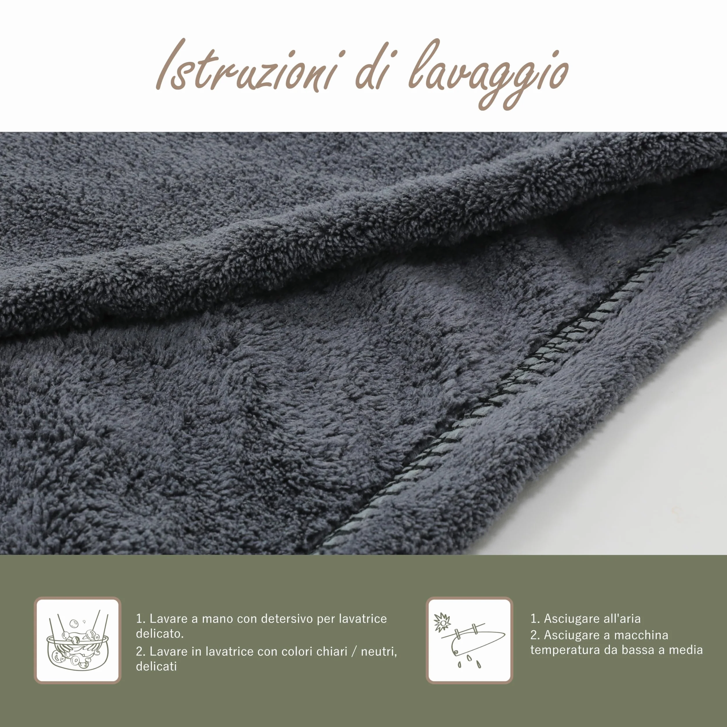 myHomeBody - Asciugamano per capelli con turbante anti-crespo, ad asciugatura rapida, ultra morbido e ad asciugatura rapida, in fibra di bambù assorbente, con pulsante di cocco – Midnight Blue