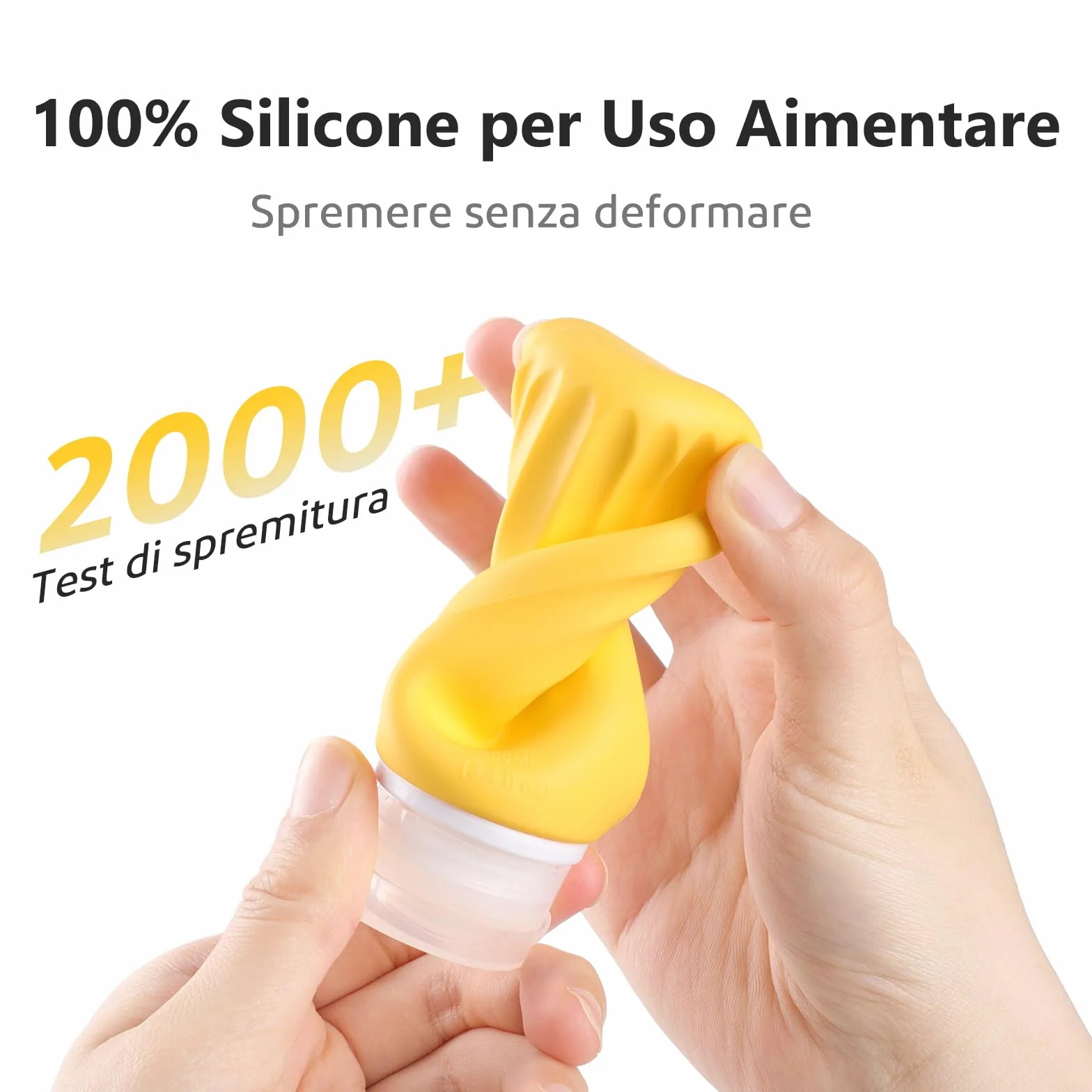Opret Contenitori da Viaggio DistacEcho, 4 Flaconi 100ml, Kit Liquidi per Viaggio con Bottiglie BPA-Free per Shampoo, Liquidi, Lozione e More