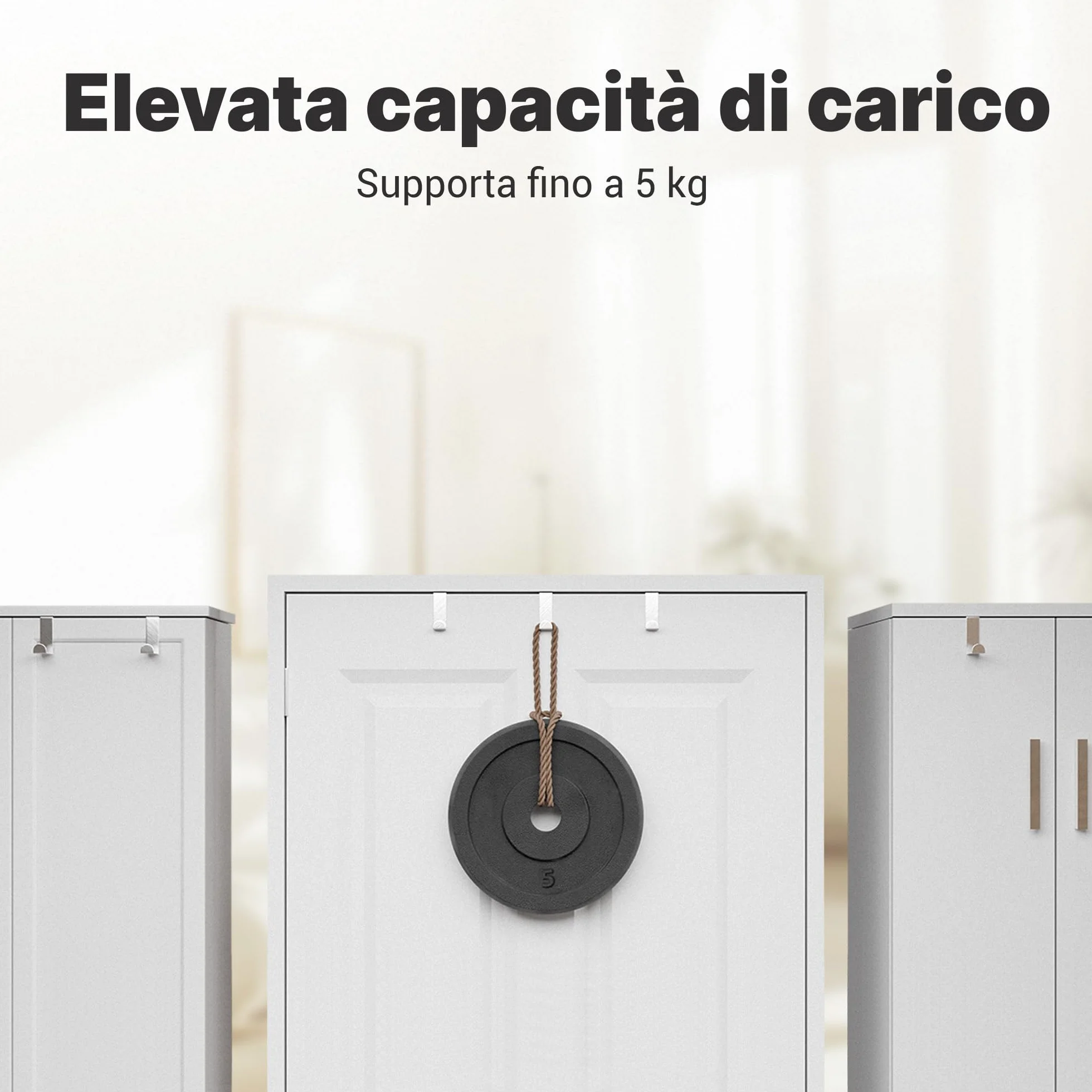 Porta Ganci In Acciaio Inox Attaccapanni da Bagno – Confezione di 4 Minismus