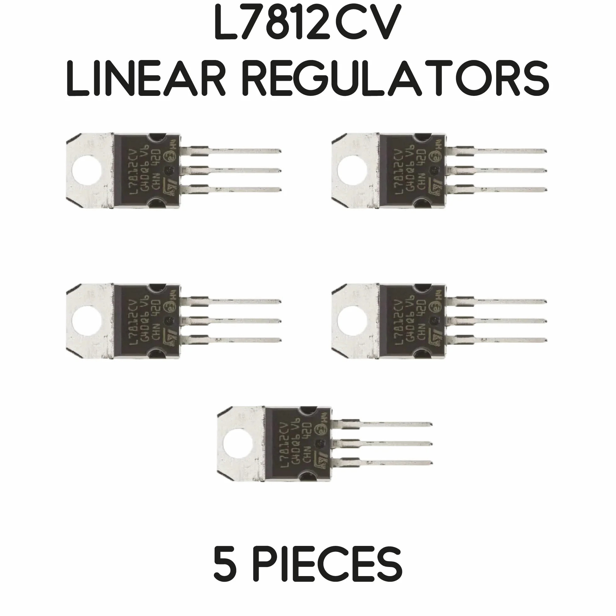 Regolatori di tensione 12V 1.5A 7812 L7812 L7812CV LM7812 LM7812CV TO-220 Kit di 5