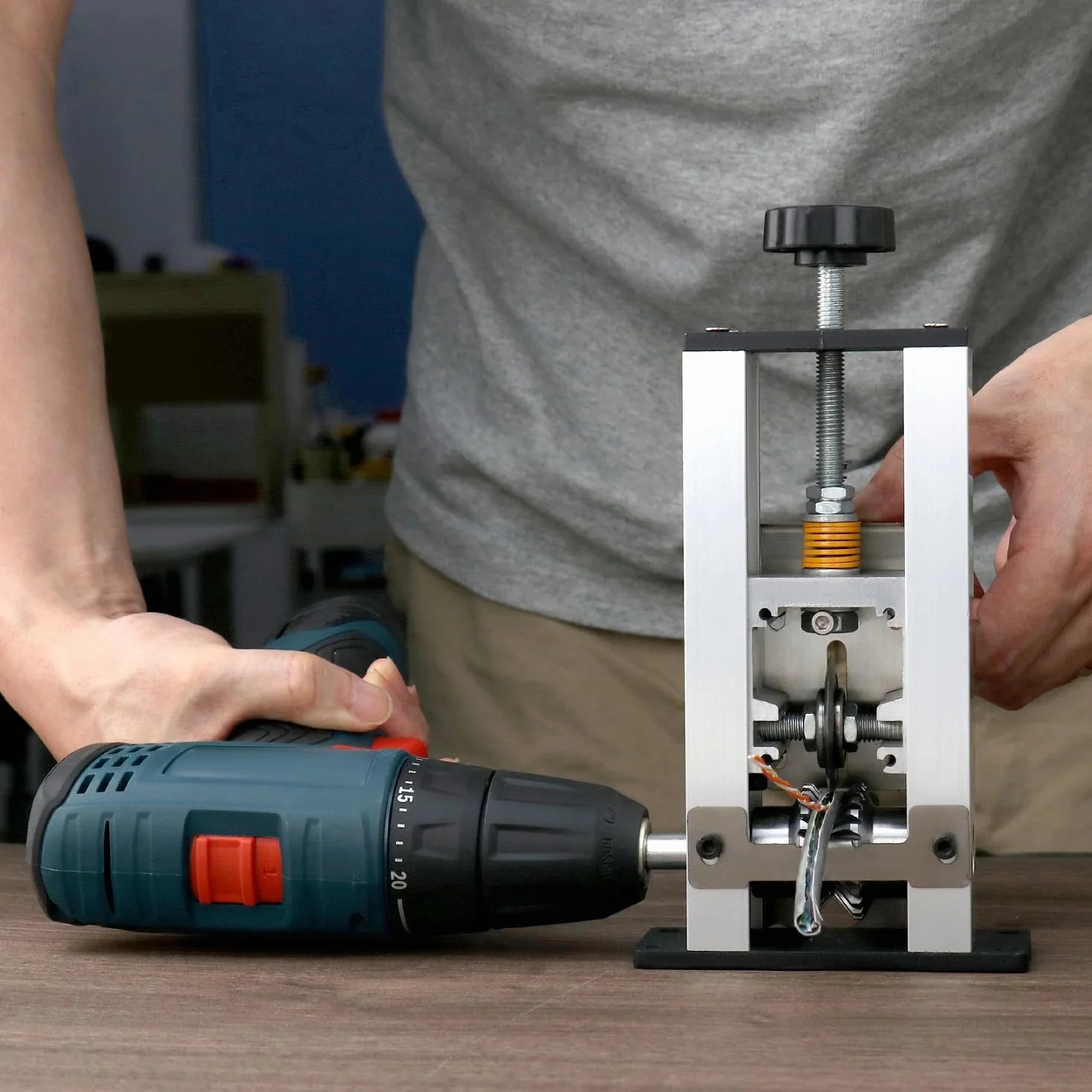 QWORK Spelafili Automatico Manuale per Cables Ø1-25 mm Portatile Lama Acciaio Telaio Alluminio