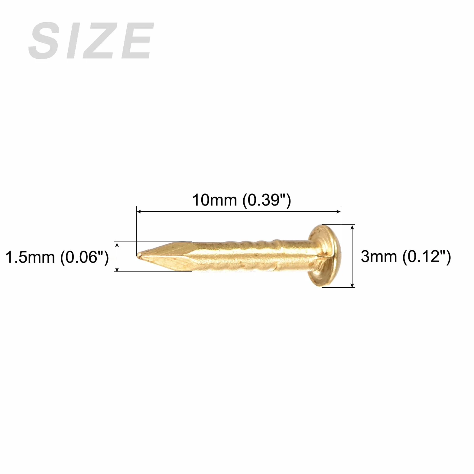 METALLIXITY Piccoli Chiodi 1,5x10mm 100pz Ottone - Falegnameria