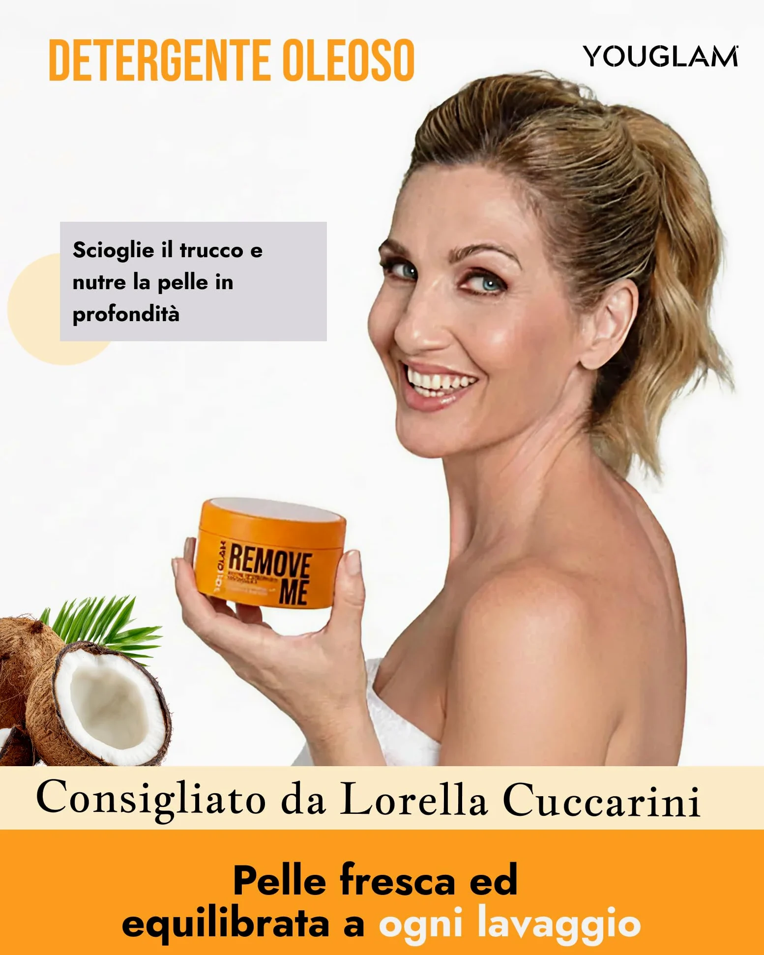 YOUGLAM Remove Me Burro Struccante Viso e Occhi 200 ml & GLOW SOFT CLEAN Detergente In Polvere 35 gr- Balsamo Detergente Nutriente con Oli Naturali, Scioglie Trucco, Impurità, Pelle Morbida Luminosa