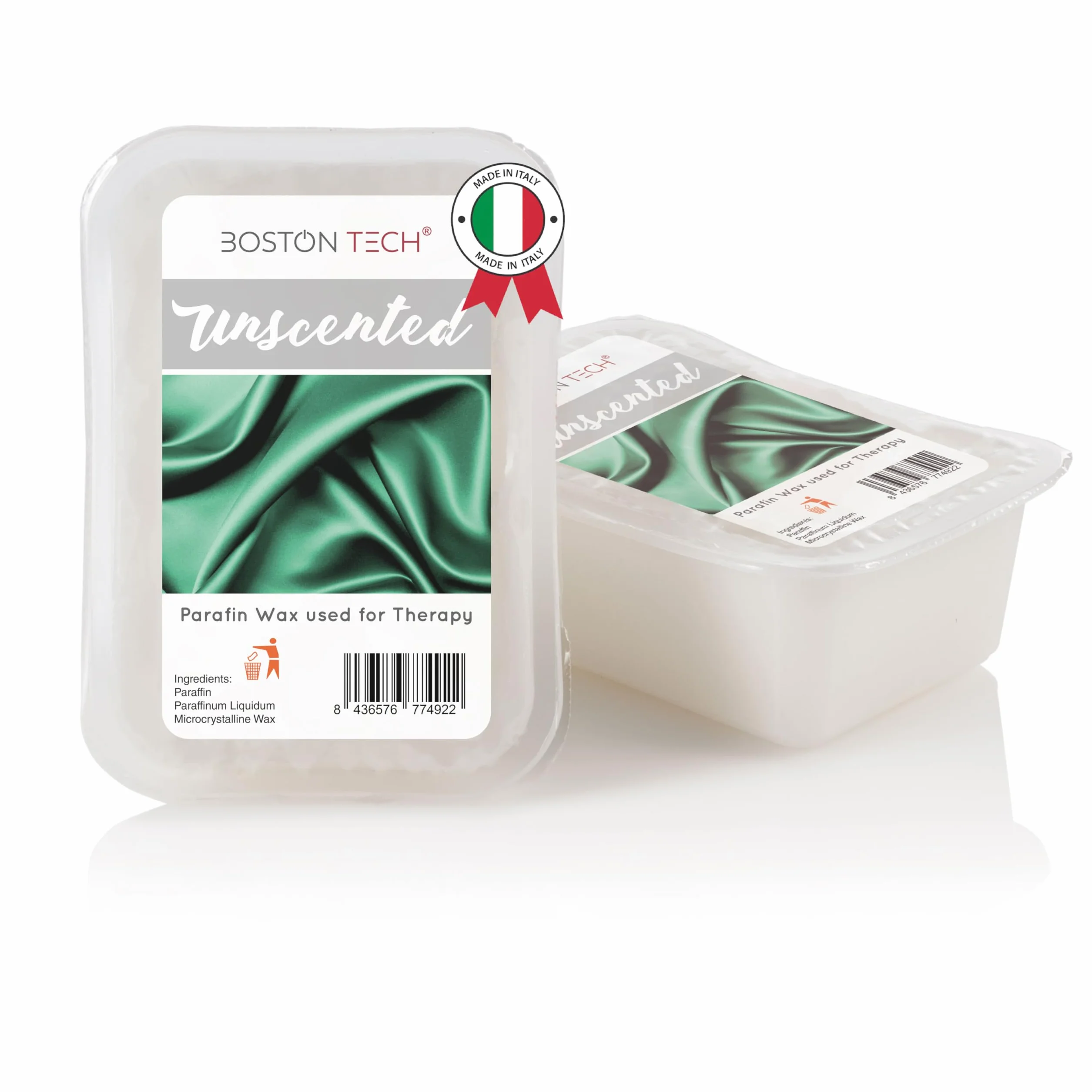 Paraffina Boston Tech per mani e piedi, riabilitazione antiossidante, trattamento di artrite e osteoartrite, idrata e nutre, confezione da 2 blocchi x 500 g Neutro