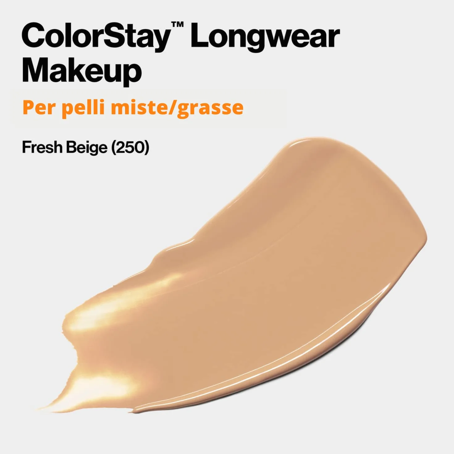 Revlon ColorStay, Fondotinta per Pelle Mista e Grassa, con Protezione Solare SPF 15, Formula Duratura, Oil Free (30ml), 250 Fresh Beige