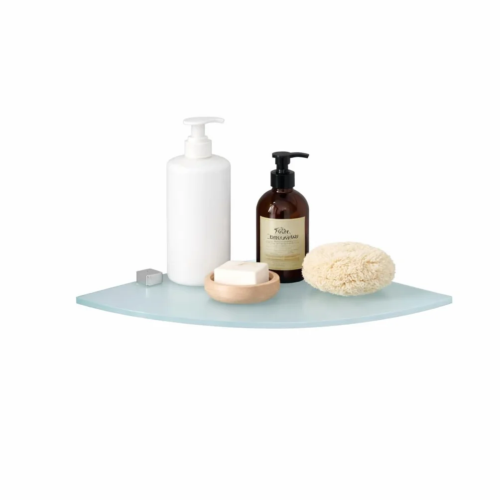 Mensola da parete in vetro di sicurezza 6 mm bianco satinato 35 x 35 cm