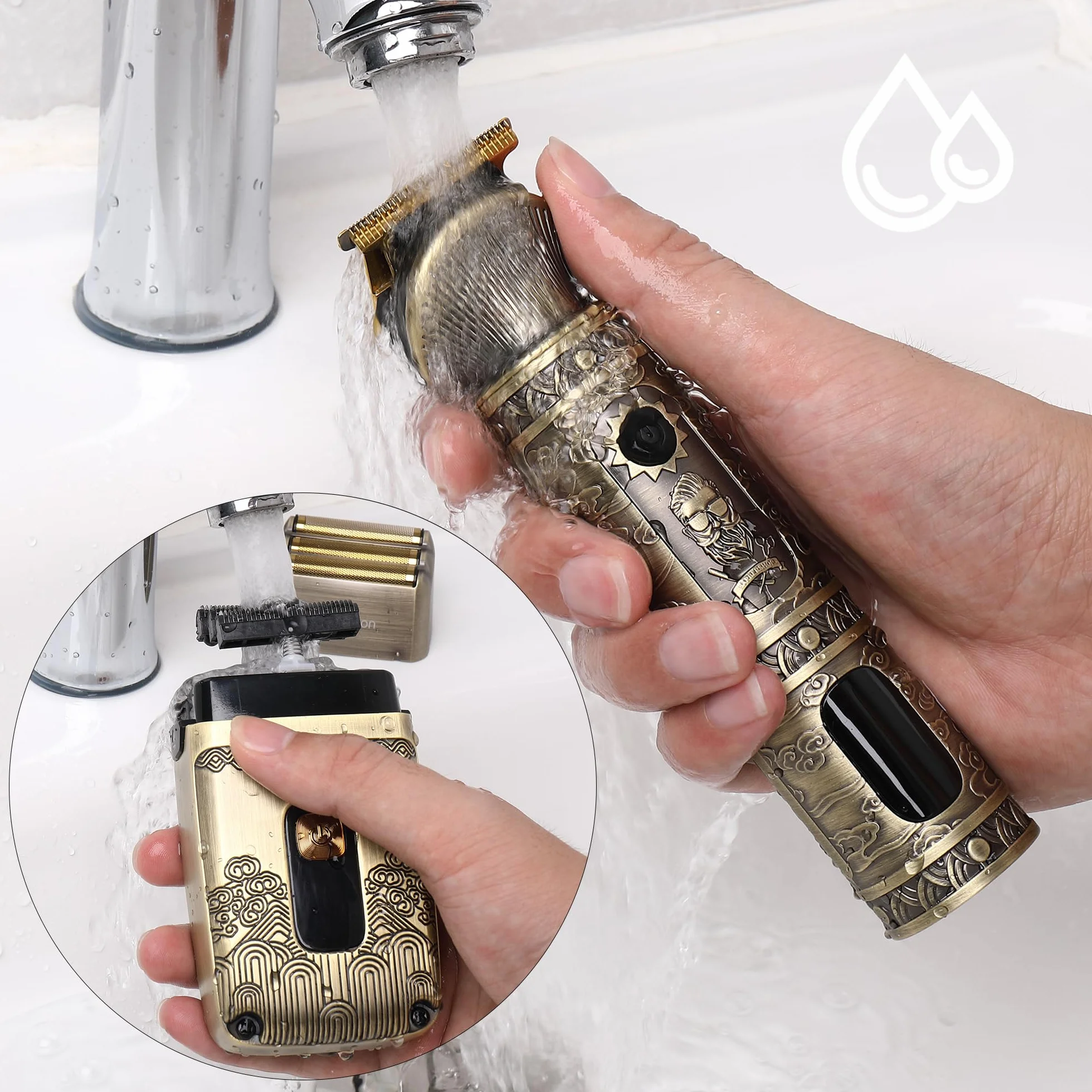 Scttomon T-Blade Trimmer Capelli & Rasoi Elettrici per Gli Uomini Foil Shaver Beard Trimmer Kit di Cura Degli Uomini con Triple Lame Cordless
