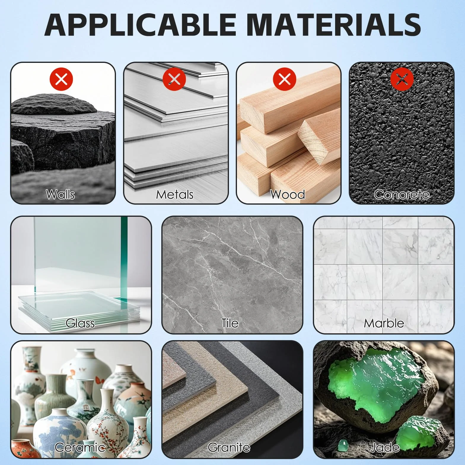 Punte per Gres Porcellanato Diamantate 5-14 mm, Frese per Piastrelle Vetro Ceramica Granito