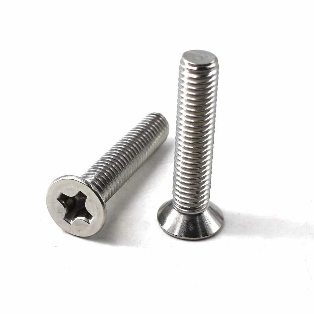 Viti M3x8mm a testa piatta in acciaio inox 304, confezione da 100
