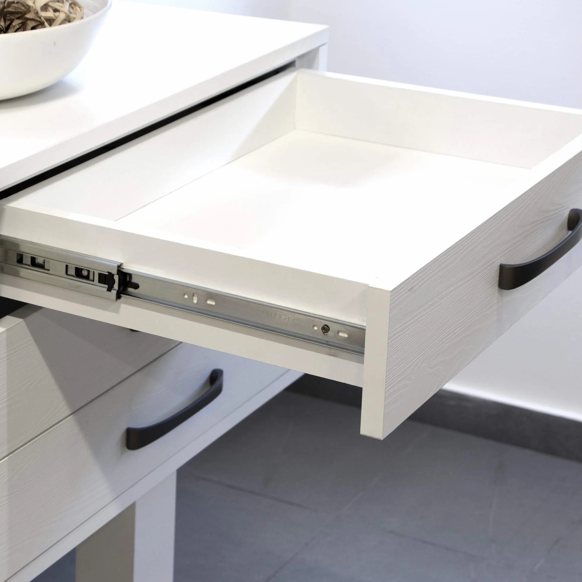 Emuca Guide/Binari con Cuscinetti a Sfere ad Estrazione Totale per Cassetto, 45 x 350 mm, Zincato