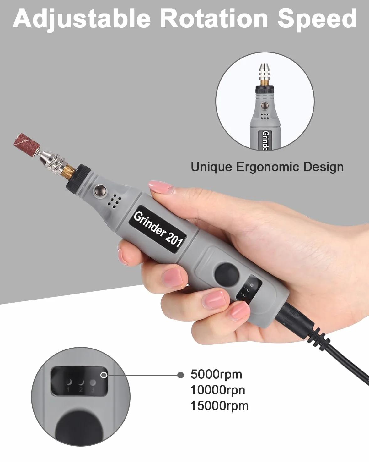 Utensile Rotante Multifunzione Mini Trapano Elettrico 95 Accessori 3 Velocità 5000-15000 RPM