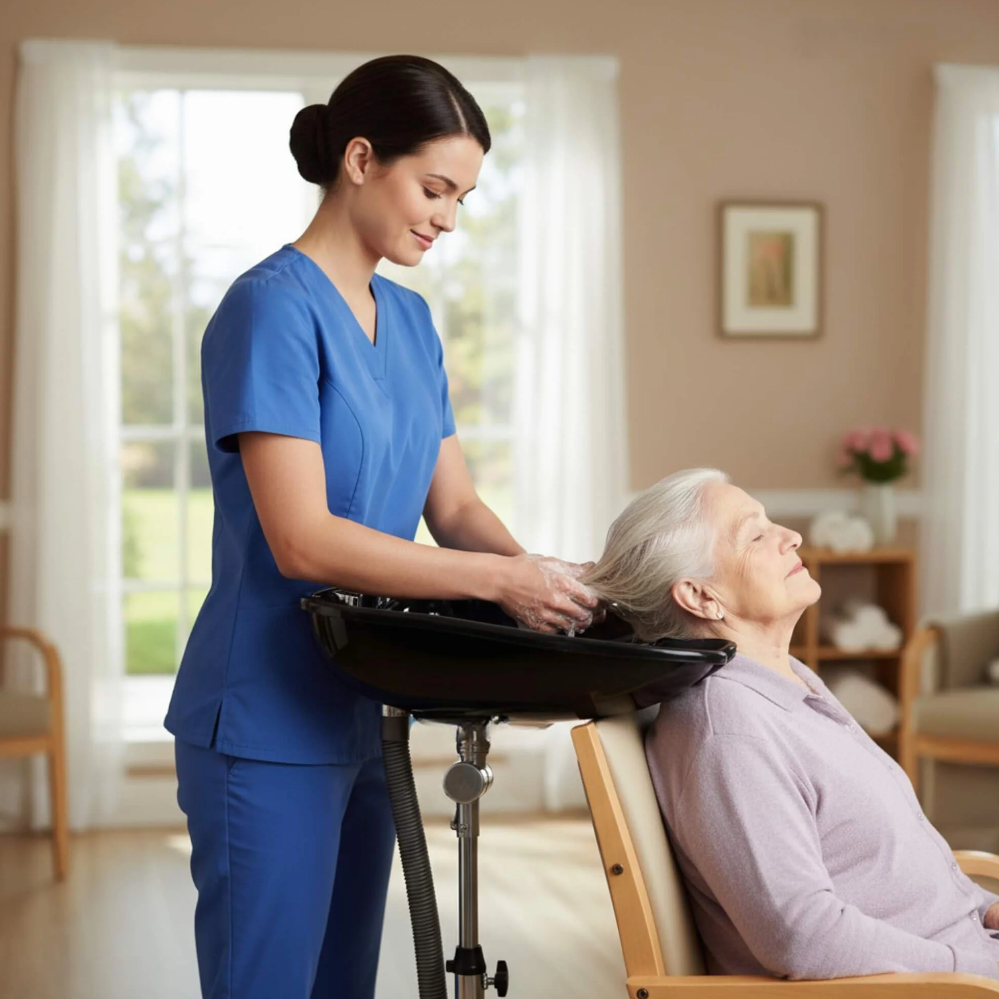 Altéax Lavatesta Portatile Per Parrucchieri Ovale, Regolabile in Altezza e Inclinazione – Dal Design Ergonomico può Essere Utilizzato Come Lavatesta per Disabili - Lavatesta Parrucchiera Professionali