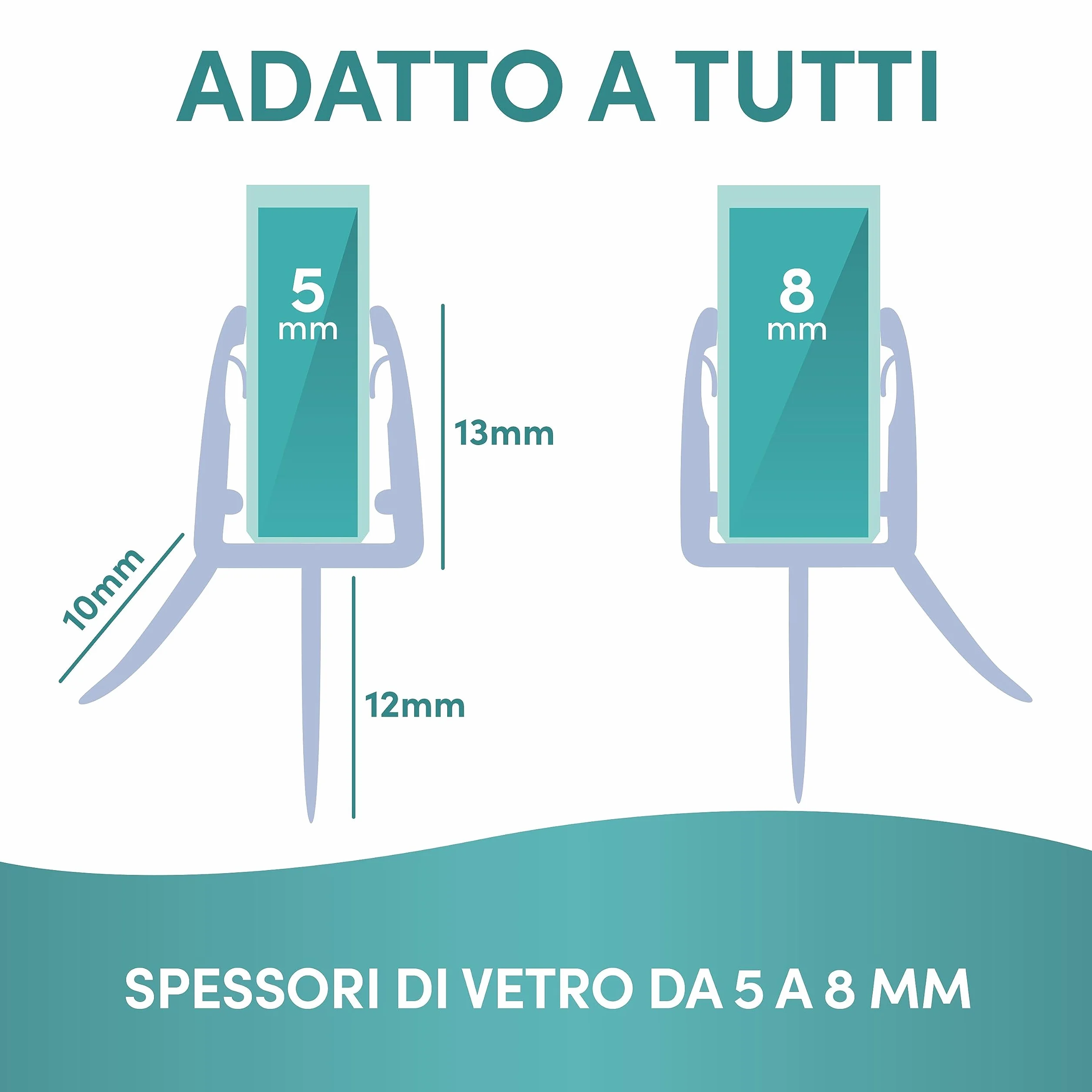 Engelbach Guarnizione Doccia Sottoporta per Porte in Vetro 5-8 mm, Profilo in Gomma Extra Spesso, Impermeabile