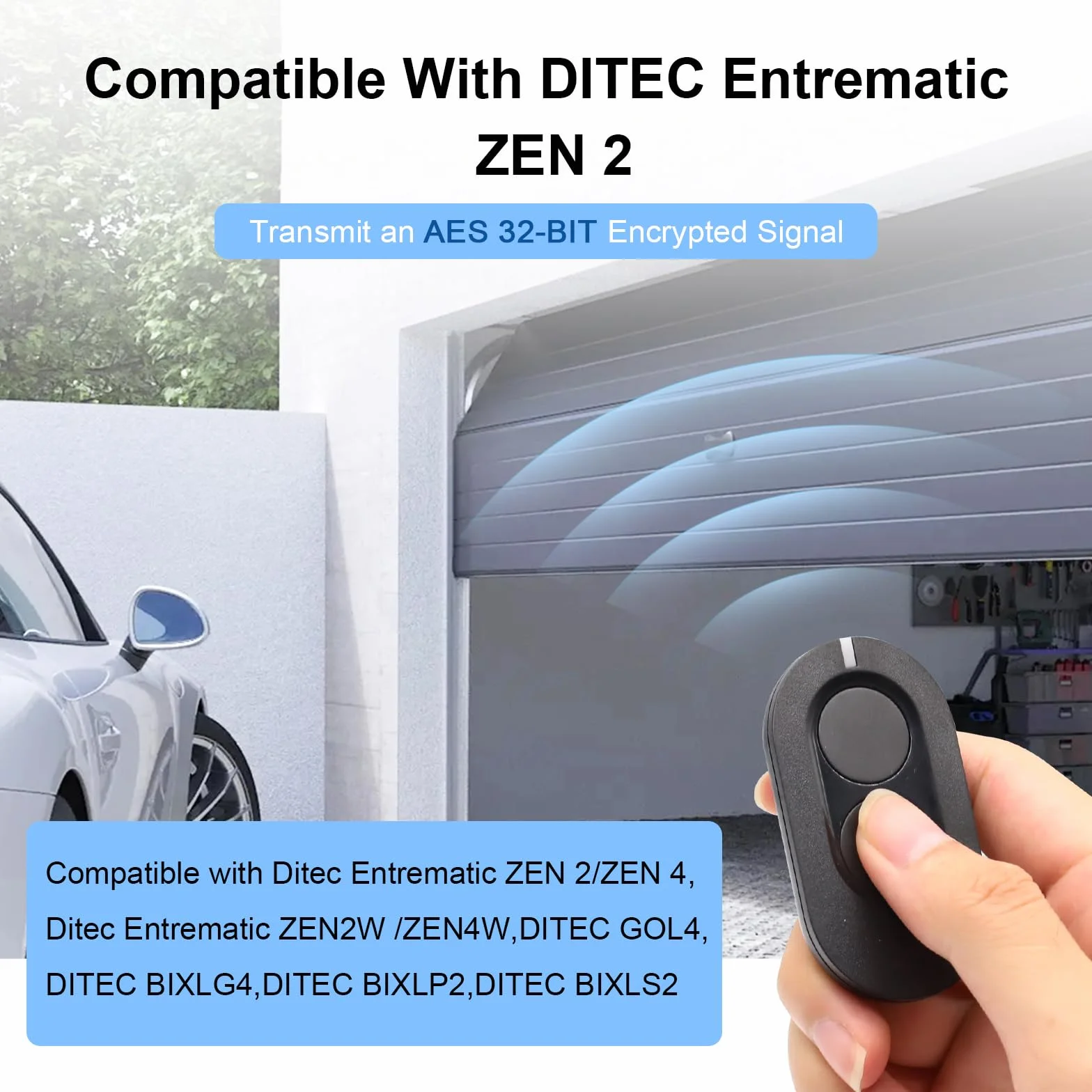 Telecomando DITEC Entrematic ZEN 2/ZEN 4/ZEN2W/ZEN4W Compatibile 2 Pezzi