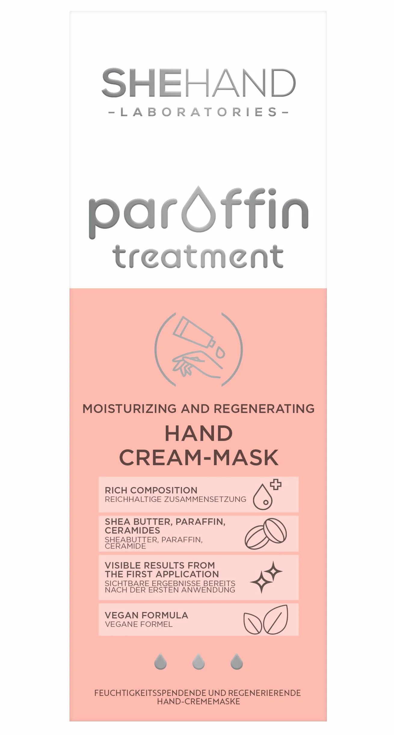 Trattamento alla paraffina maschera in crema idratante e rigenerante per le mani, 75 ml