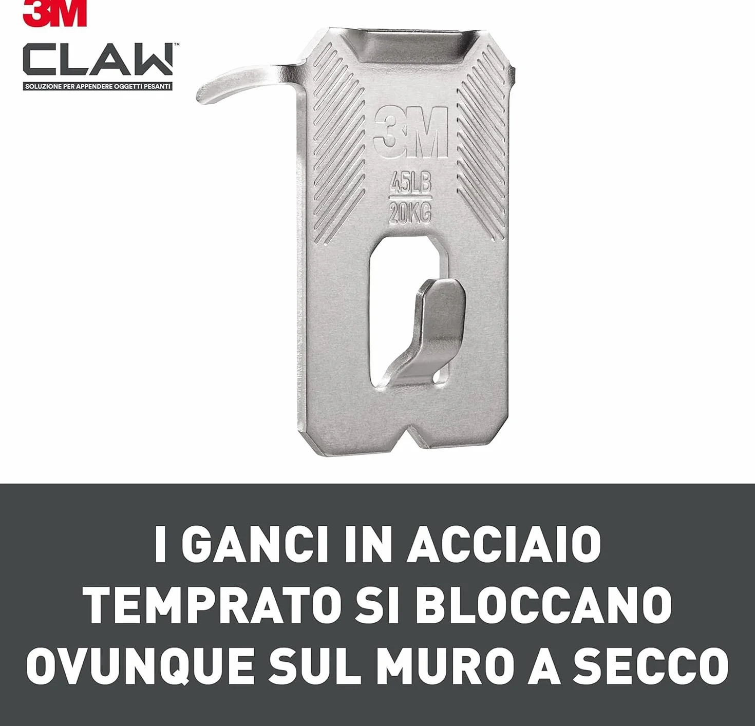3M CLAW Ganci per Cartongesso, Confezione da 6 - Sostiene fino a 20 kg