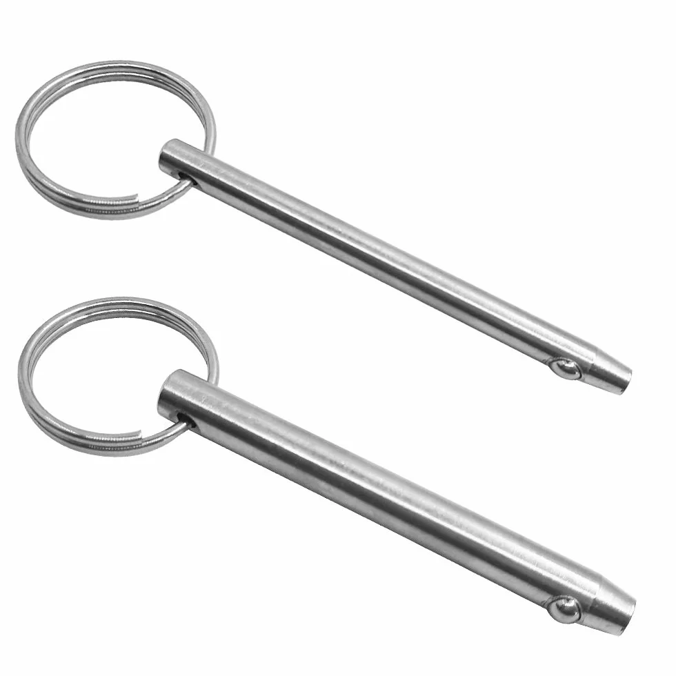 Set di 4 perni a sgancio rapido 8 mm 6,3 mm 76 mm acciaio inox 316 per barche bimini