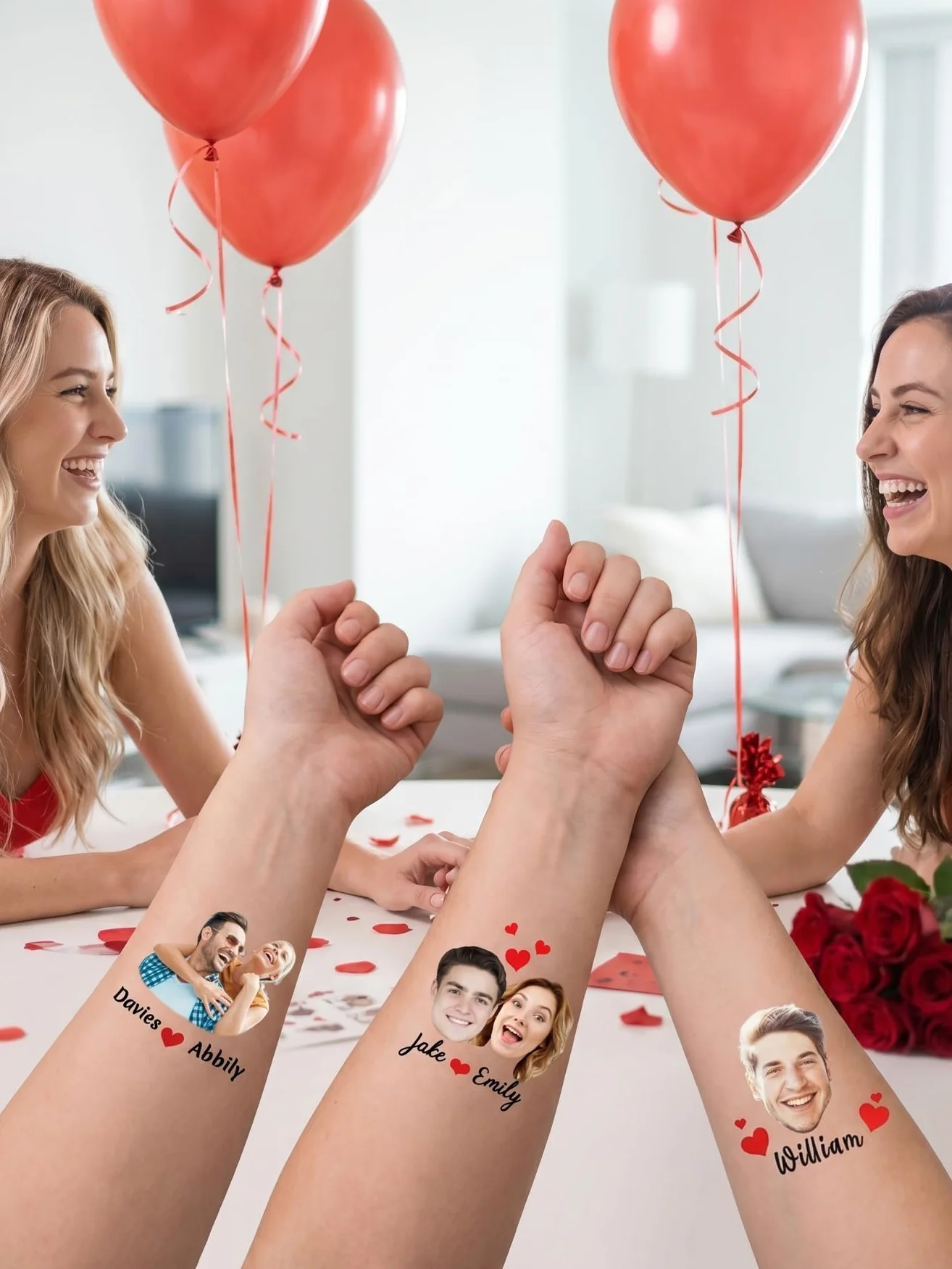 Tatuaggi Temporanei Personalizzati con Foto e Nome – Tatuaggi Viso Personalizzati, Adesivi Tattoo Impermeabili per Matrimonio, Addio al Nubilato, Compleanno, Festa, Laurea