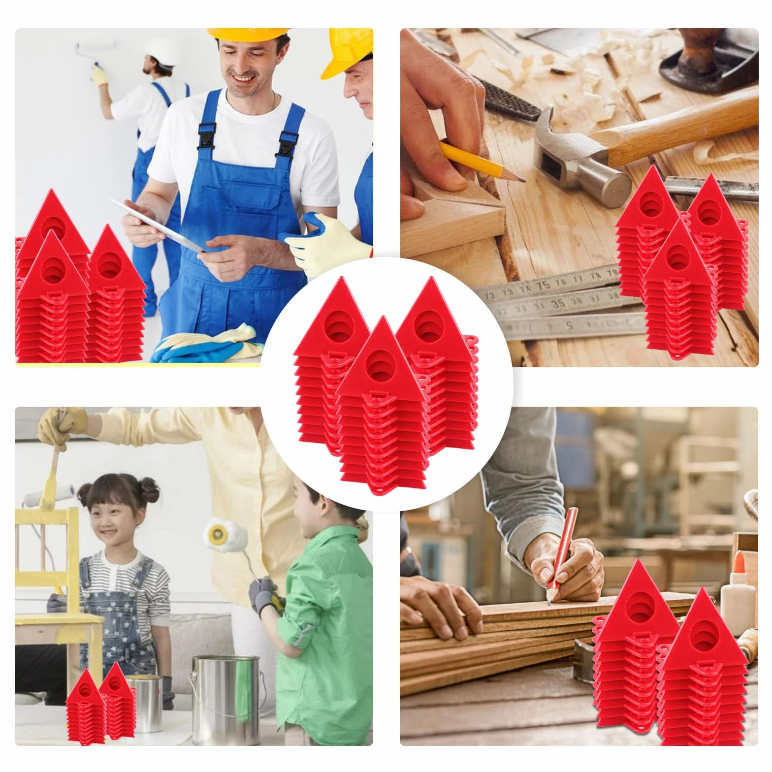 Supporti a Piramide 30 Pezzi Plastica Rosso per Verniciatura, Mini Cono Stand Set Artigianato
